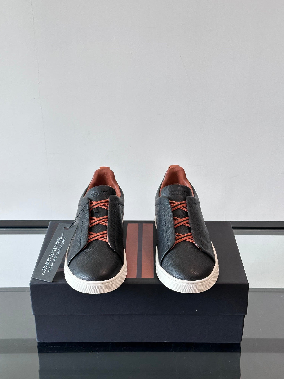 Zegna Men's Low-Top Leather Sneakers