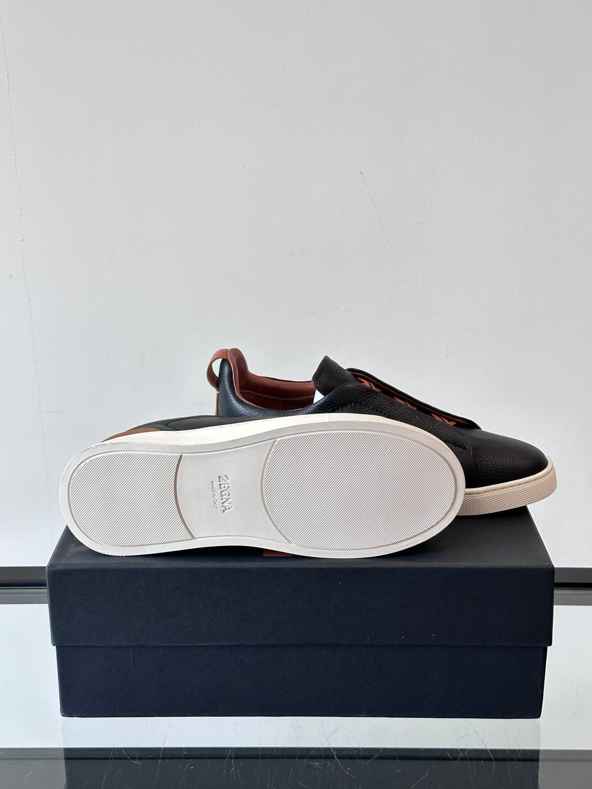Zegna Men's Low-Top Leather Sneakers