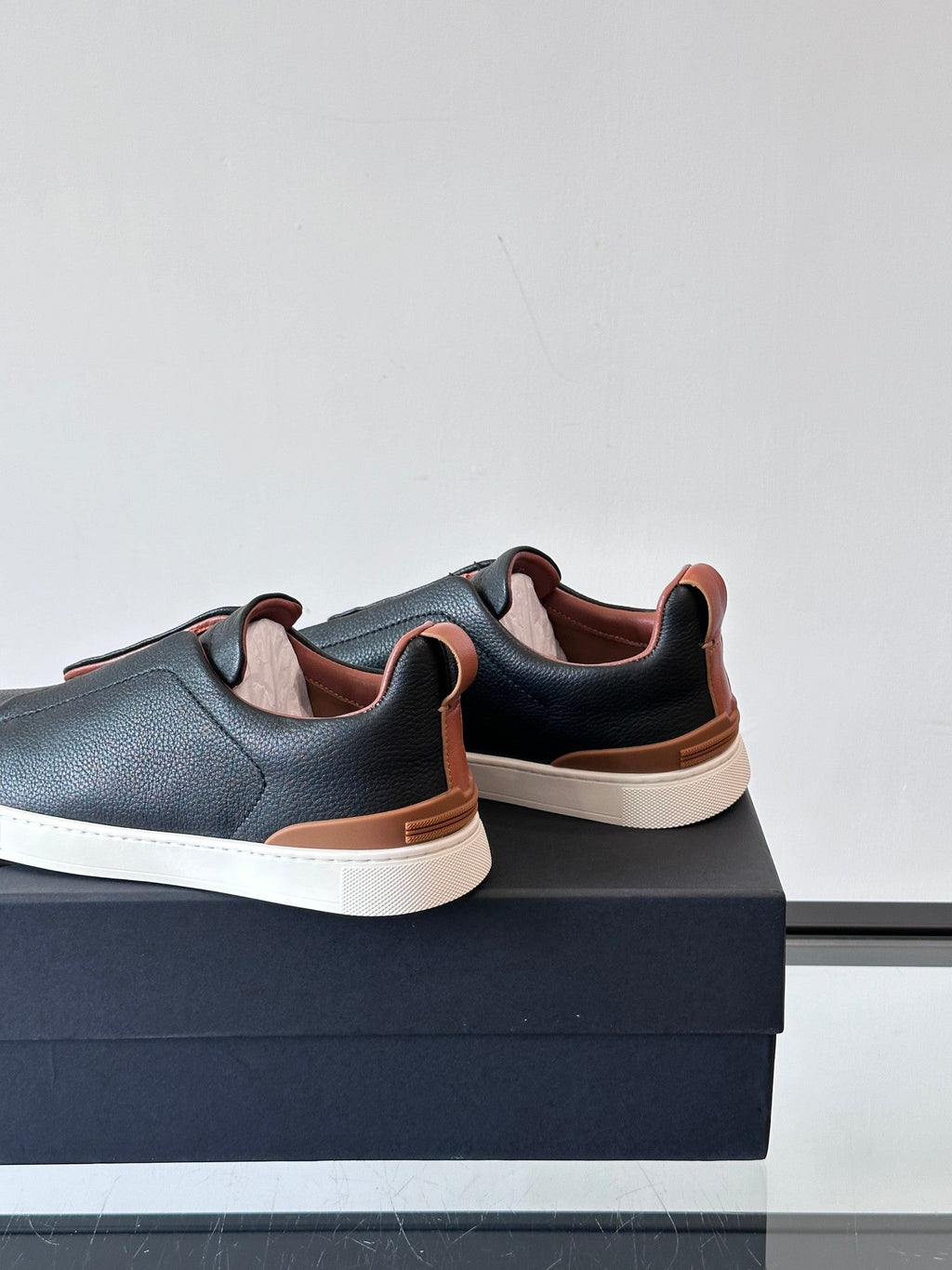 Zegna Men's Low-Top Leather Sneakers