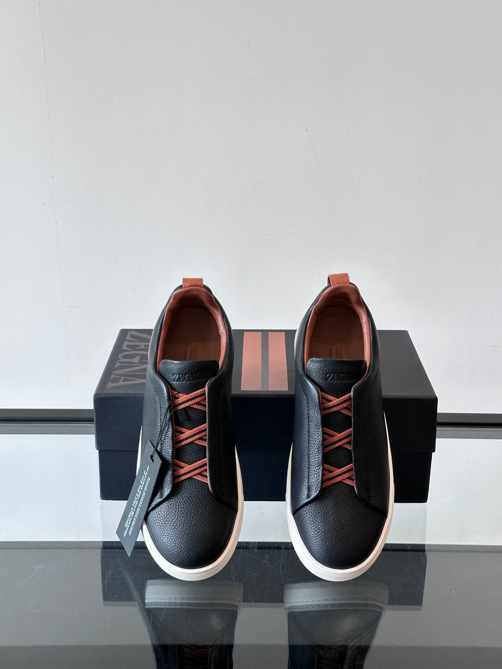 Zegna Men's Low-Top Leather Sneakers
