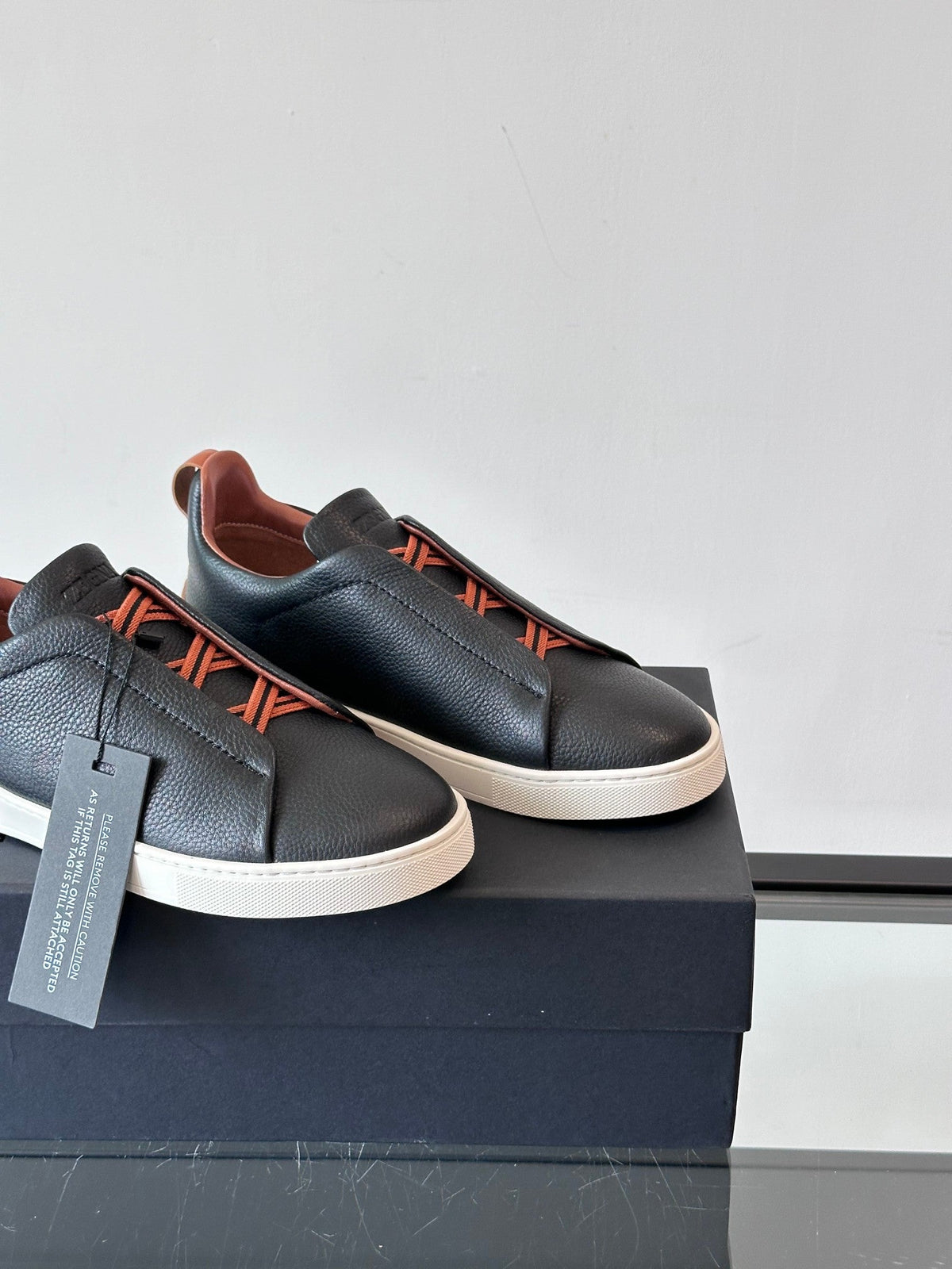 Zegna Men's Low-Top Leather Sneakers