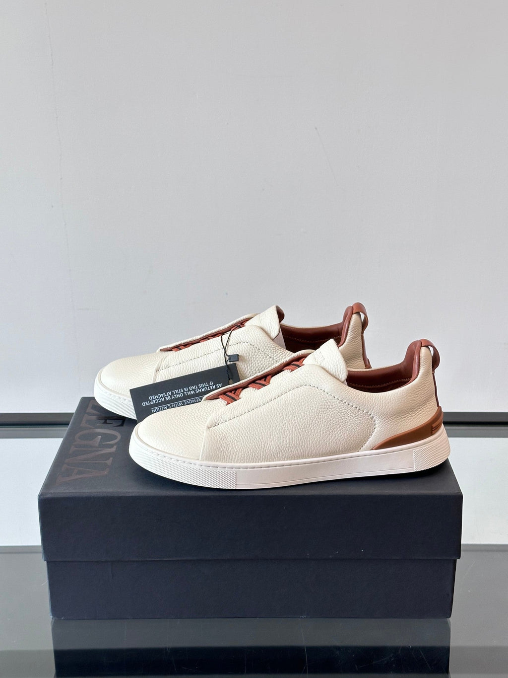 Zegna Men's Low-Top Leather Sneakers