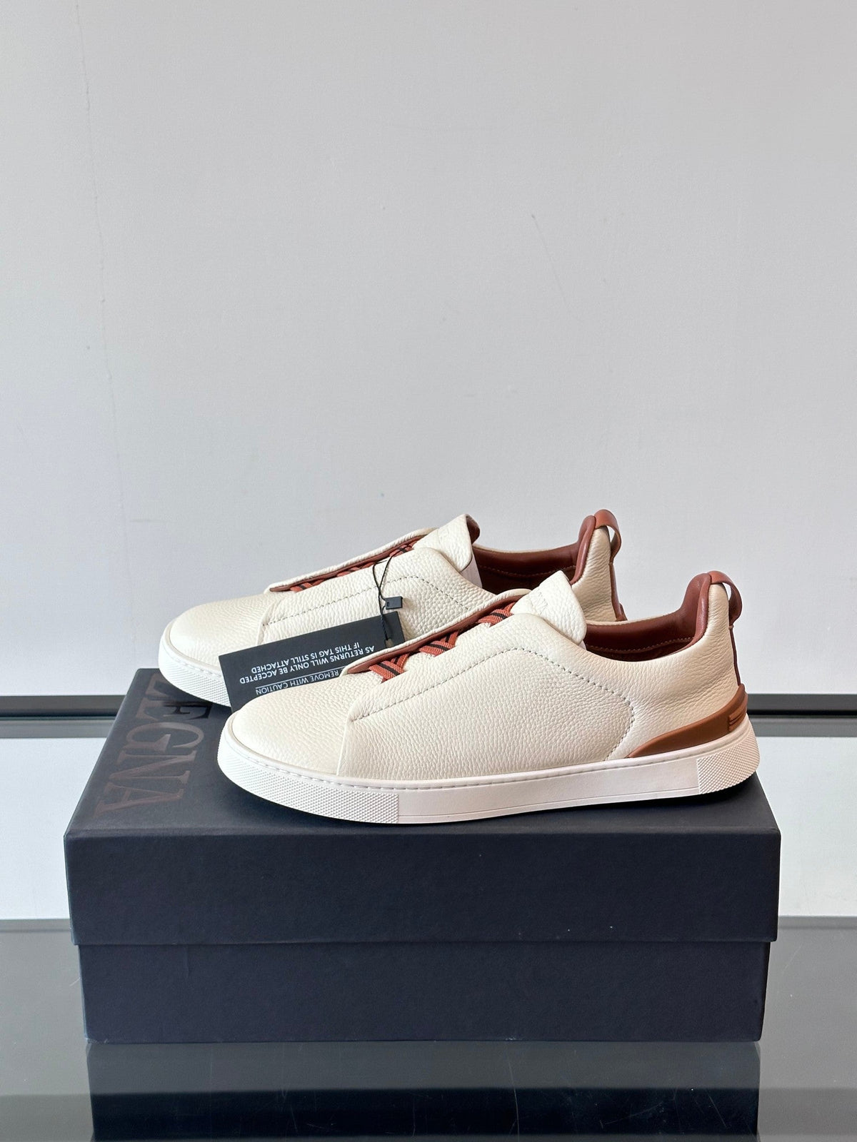 Zegna Men's Low-Top Leather Sneakers