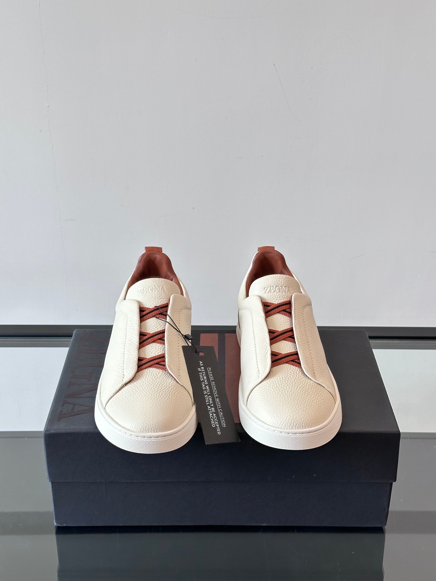 Zegna Men's Low-Top Leather Sneakers