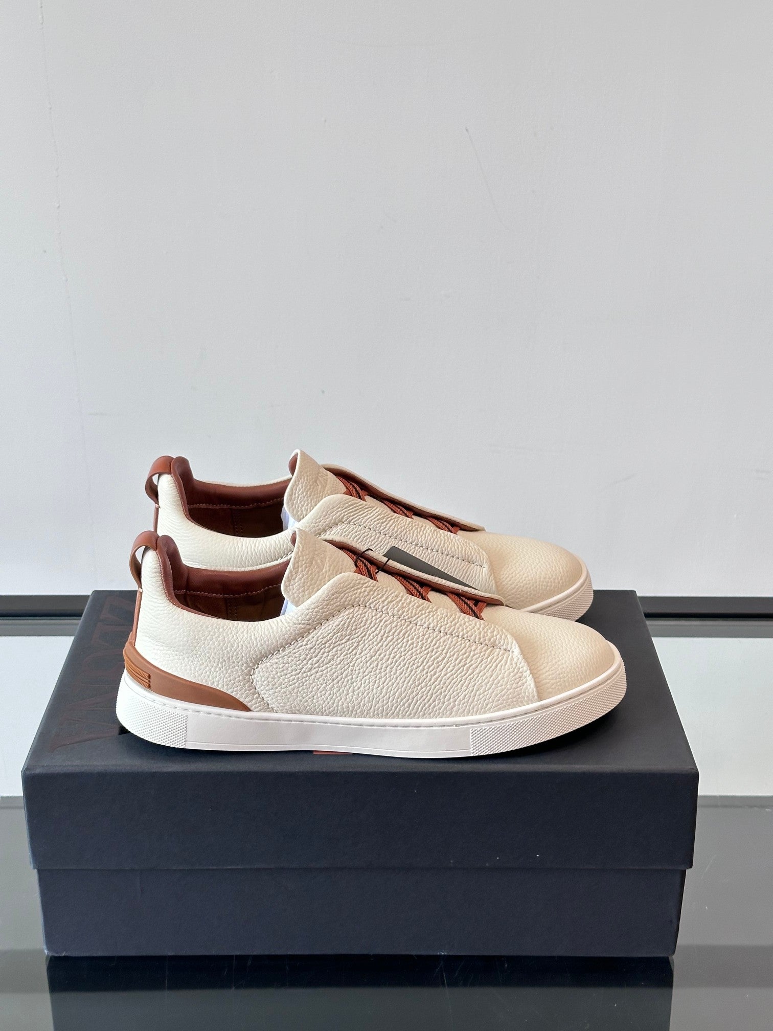 Zegna Men's Low-Top Leather Sneakers