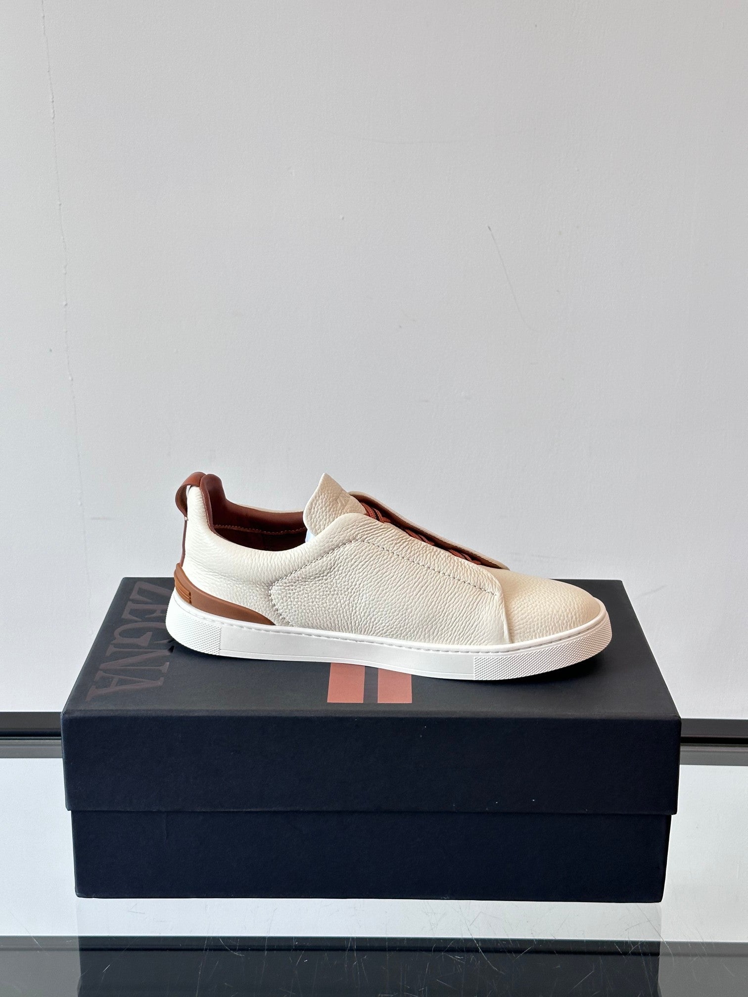 Zegna Men's Low-Top Leather Sneakers