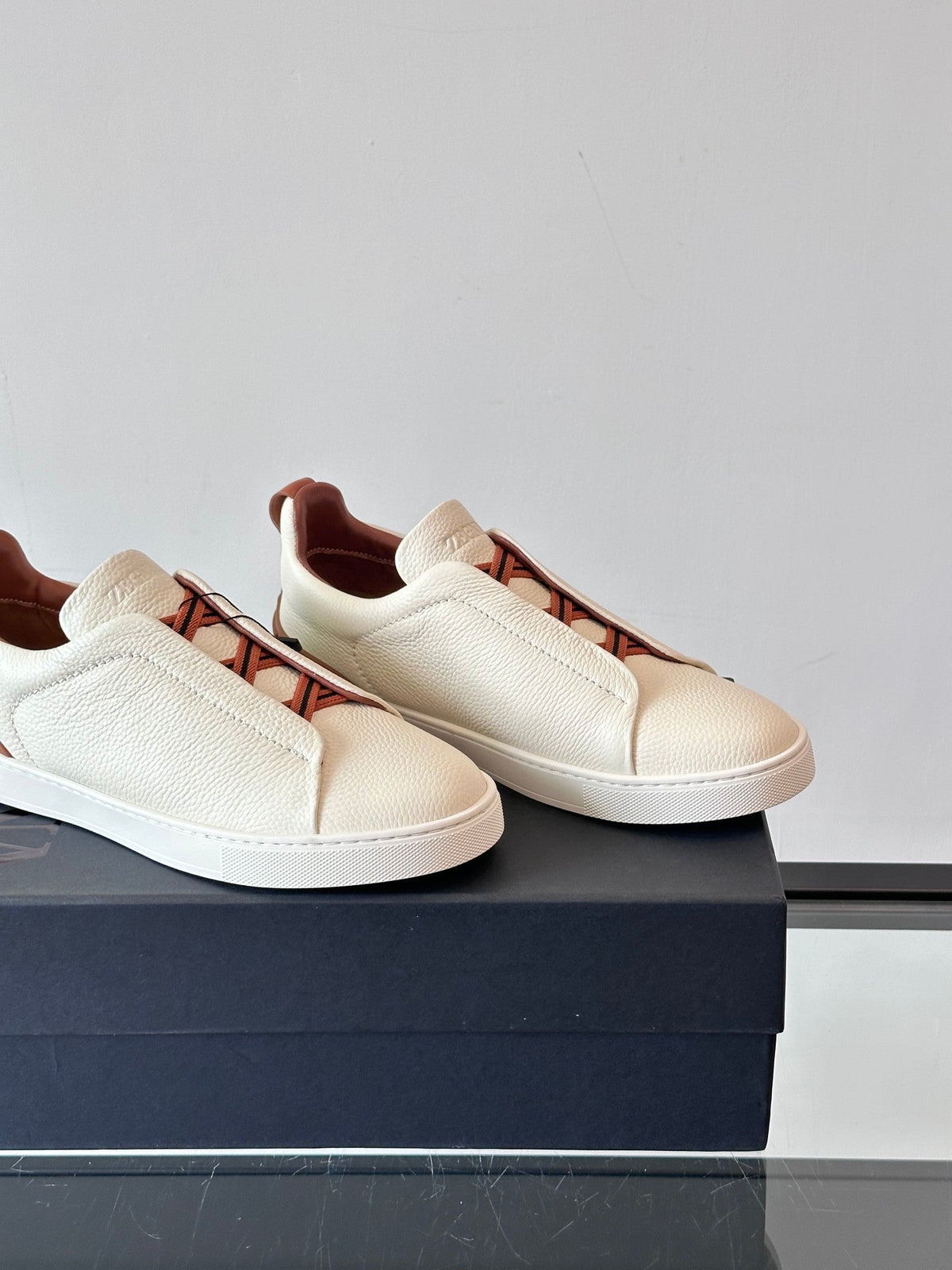 Zegna Men's Low-Top Leather Sneakers