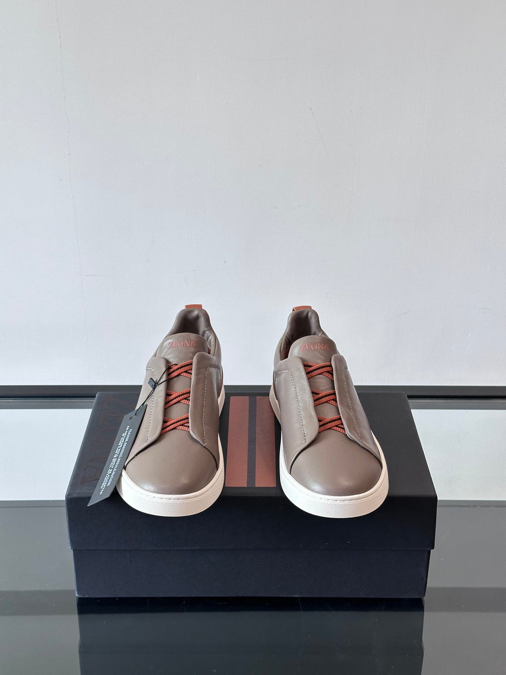 Zegna Men's Low-Top Leather Sneakers