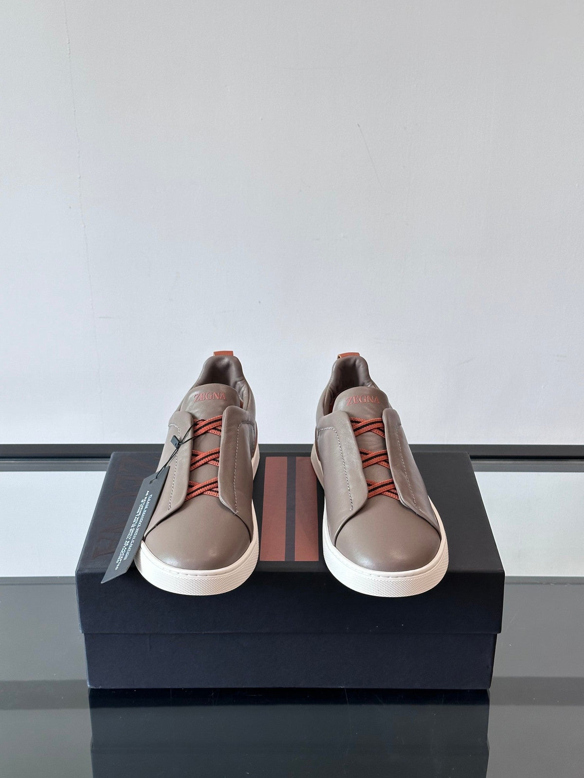 Zegna Men's Low-Top Leather Sneakers
