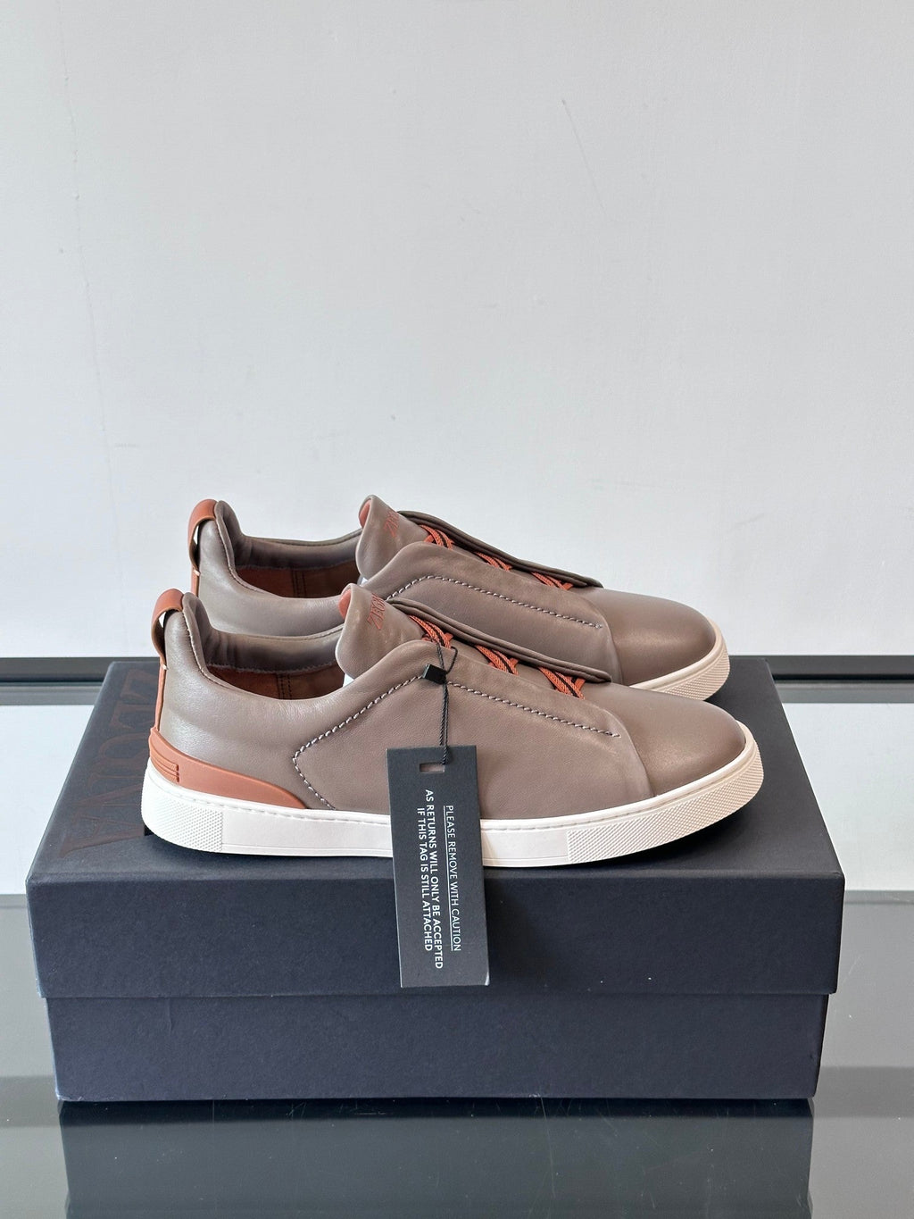 Zegna Men's Low-Top Leather Sneakers