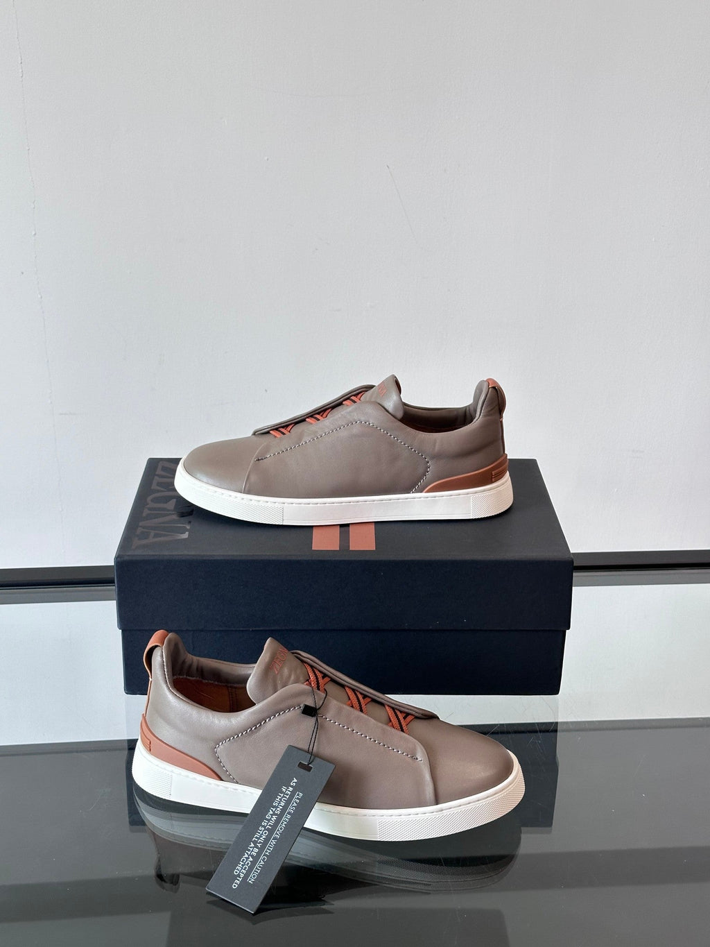 Zegna Men's Low-Top Leather Sneakers