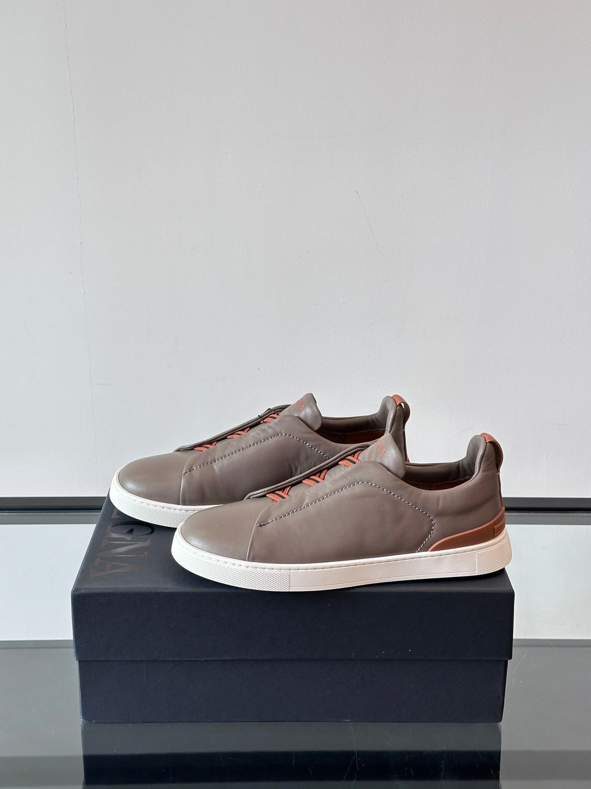 Zegna Men's Low-Top Leather Sneakers