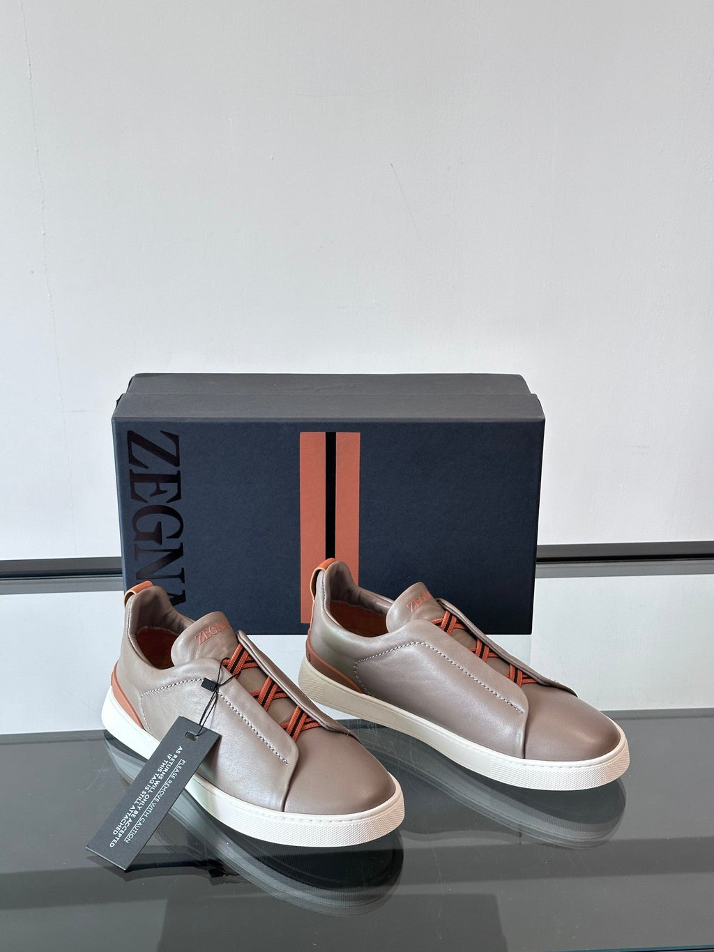 Zegna Men's Low-Top Leather Sneakers