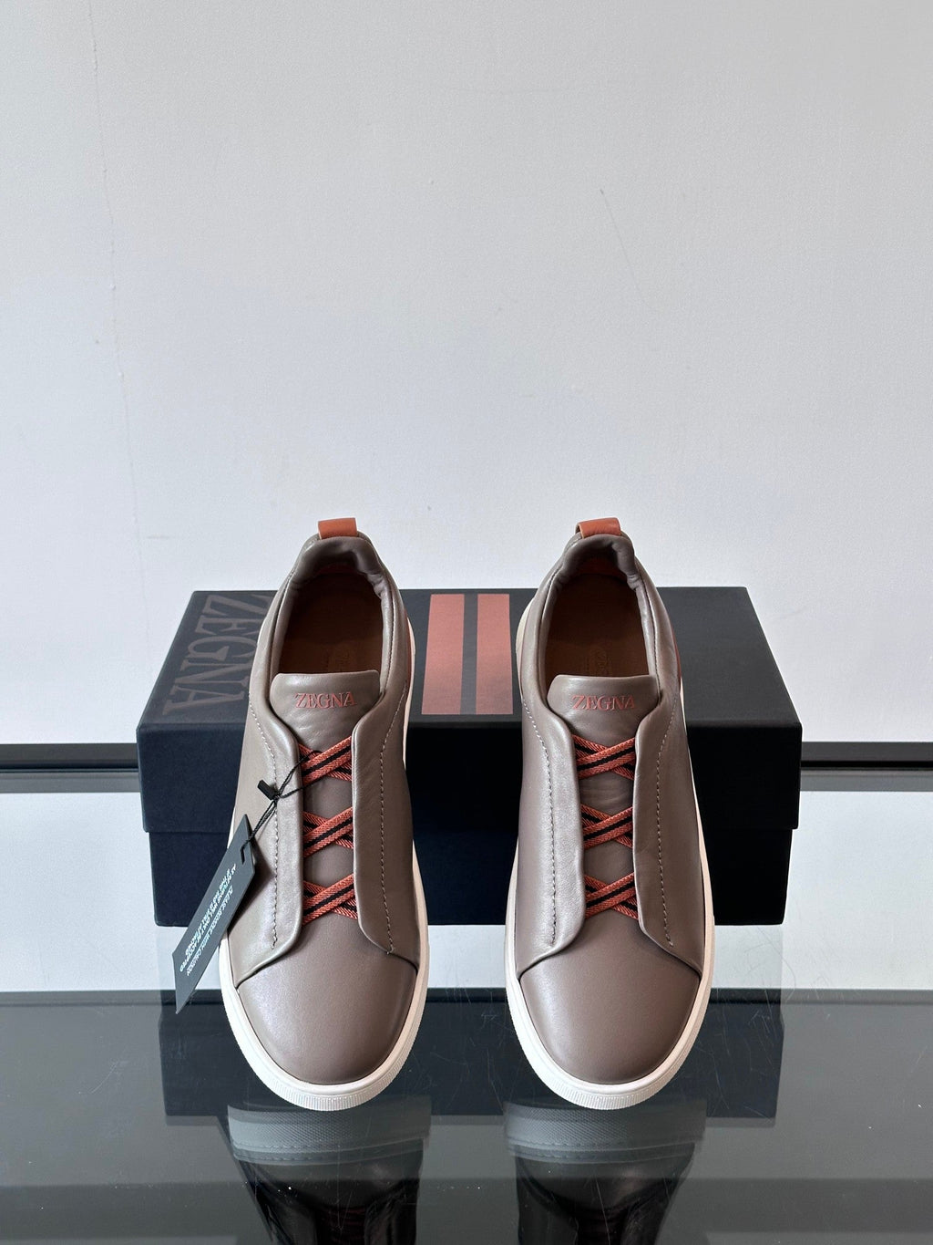 Zegna Men's Low-Top Leather Sneakers