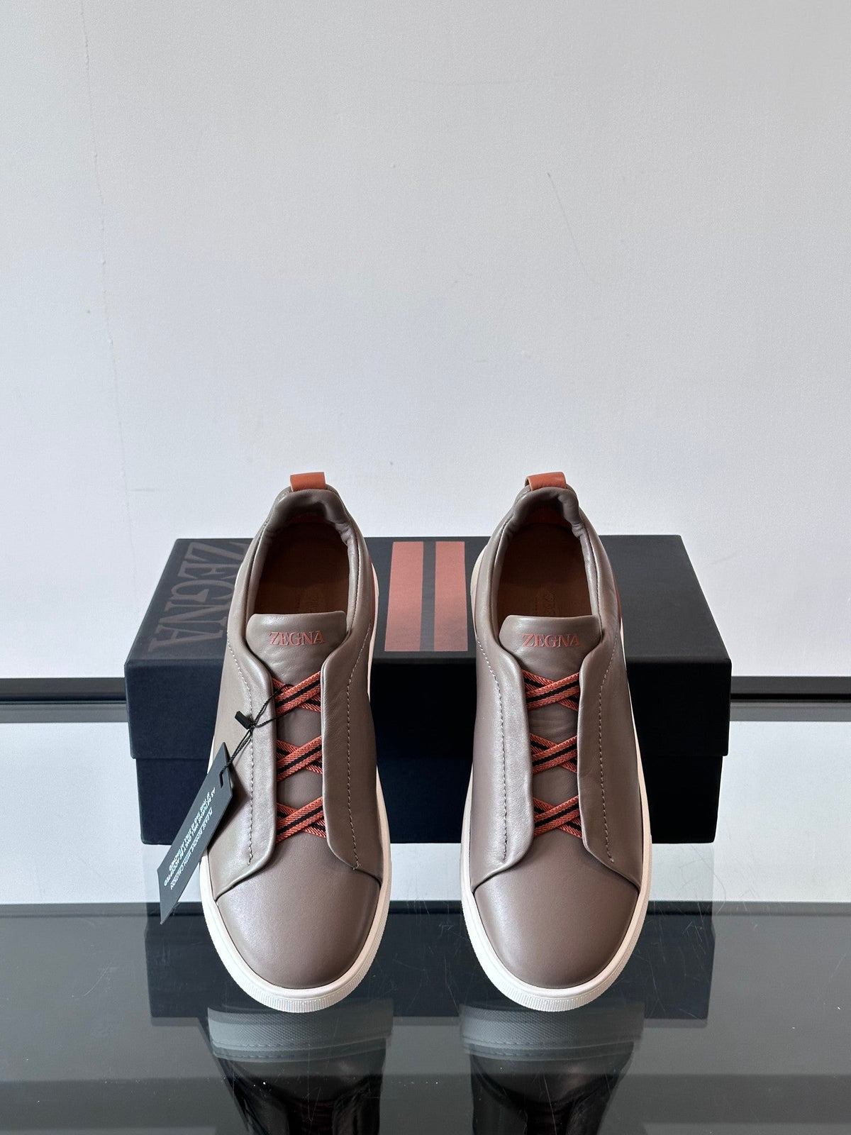 Zegna Men's Low-Top Leather Sneakers