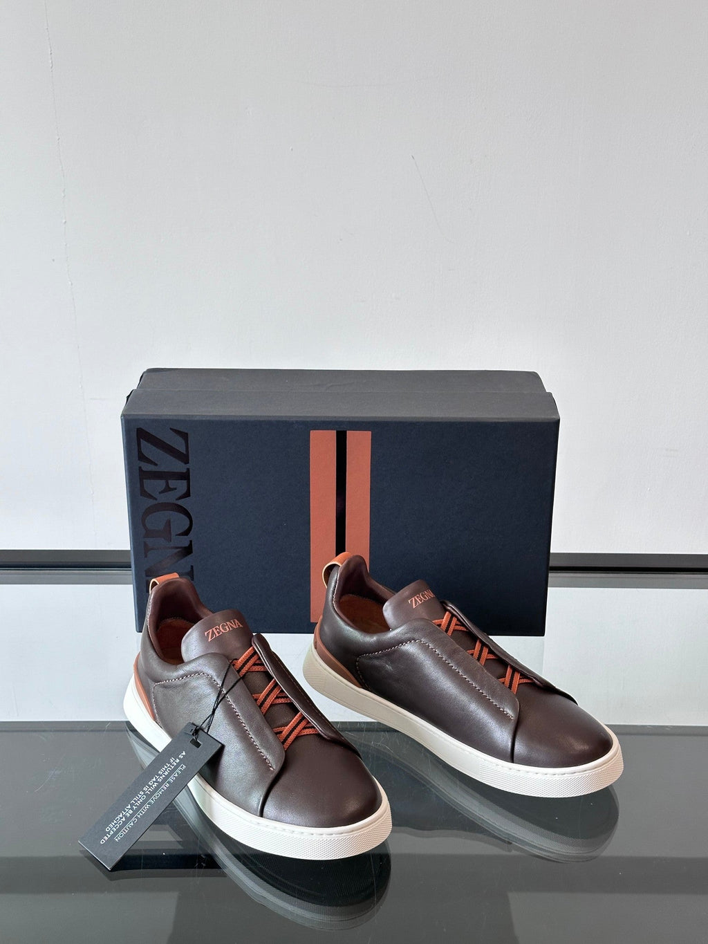 Zegna Men's Low-Top Leather Sneakers