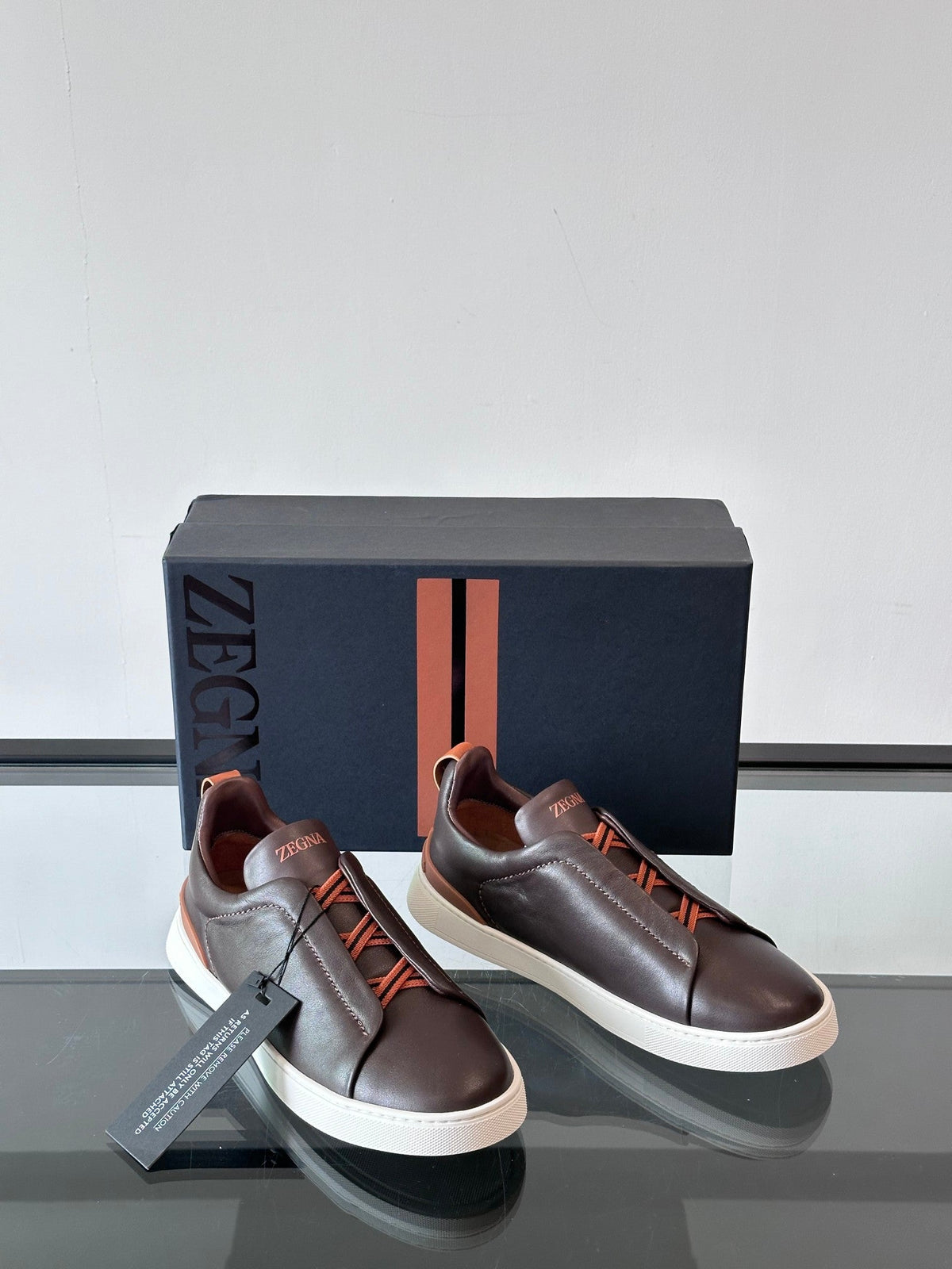 Zegna Men's Low-Top Leather Sneakers