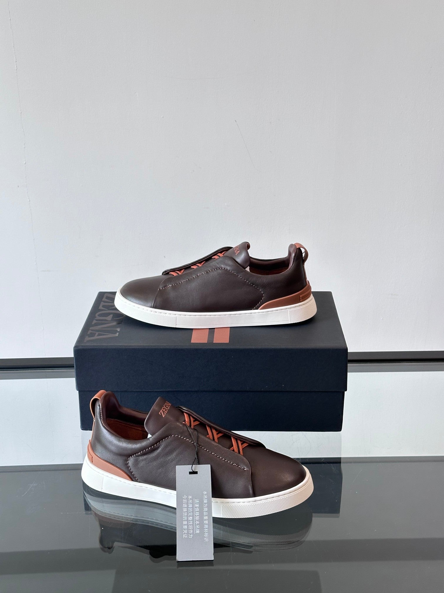 Zegna Men's Low-Top Leather Sneakers