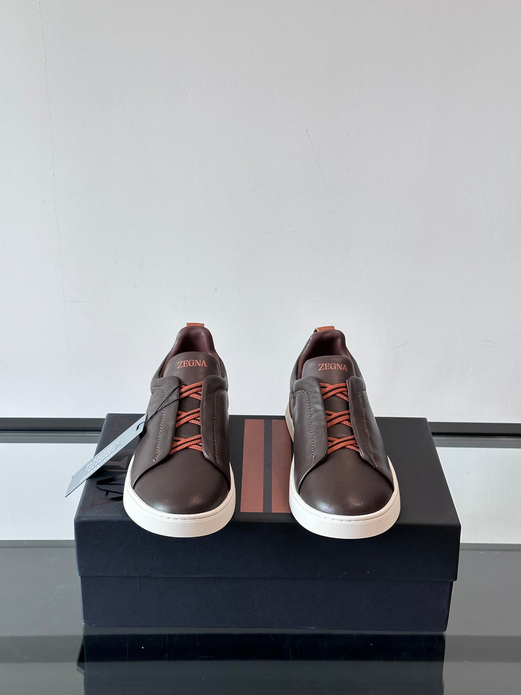 Zegna Men's Low-Top Leather Sneakers