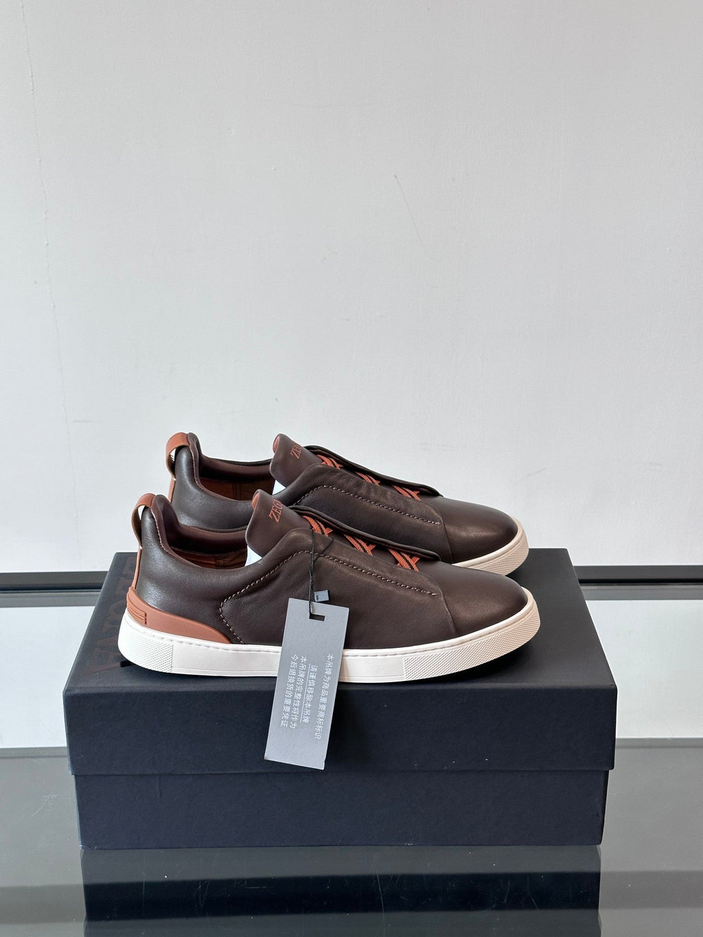 Zegna Men's Low-Top Leather Sneakers