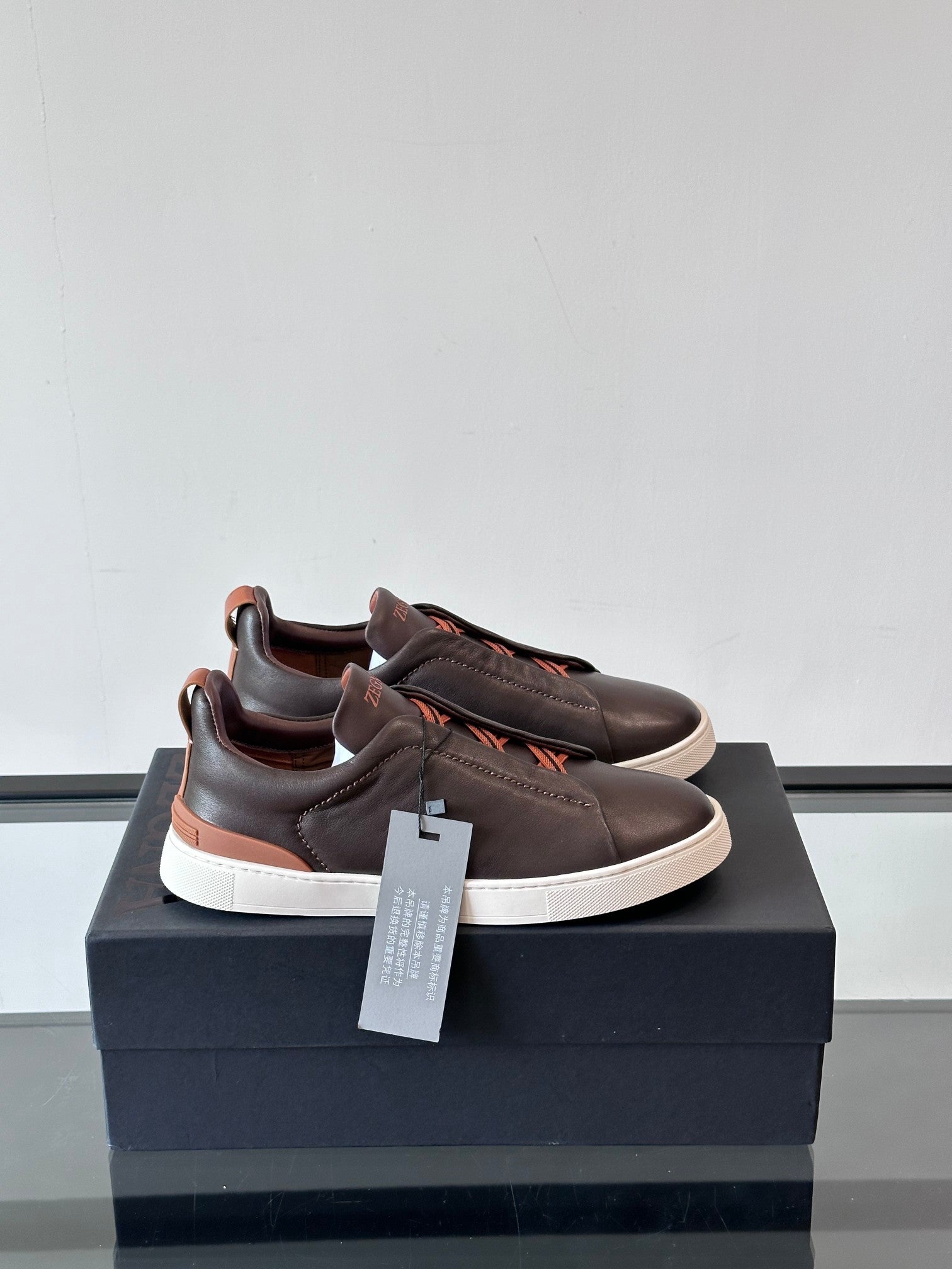Zegna Men's Low-Top Leather Sneakers