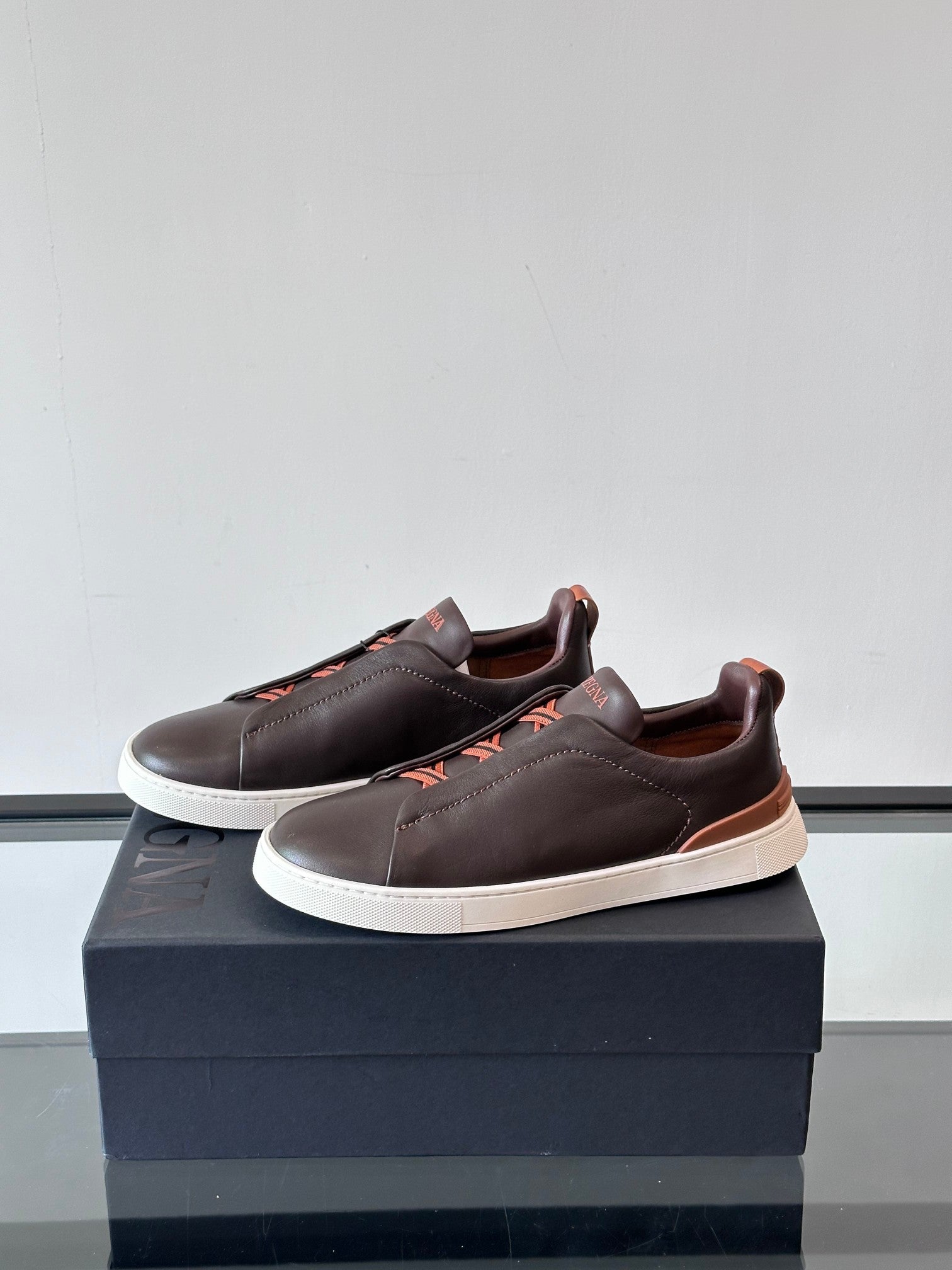 Zegna Men's Low-Top Leather Sneakers