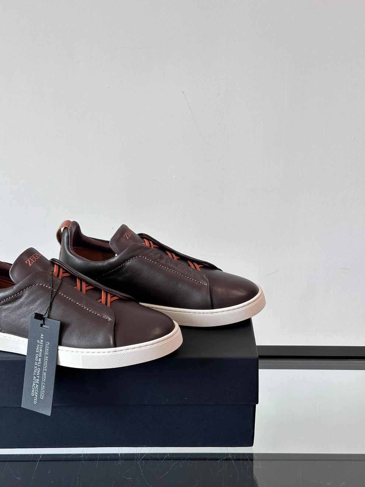 Zegna Men's Low-Top Leather Sneakers
