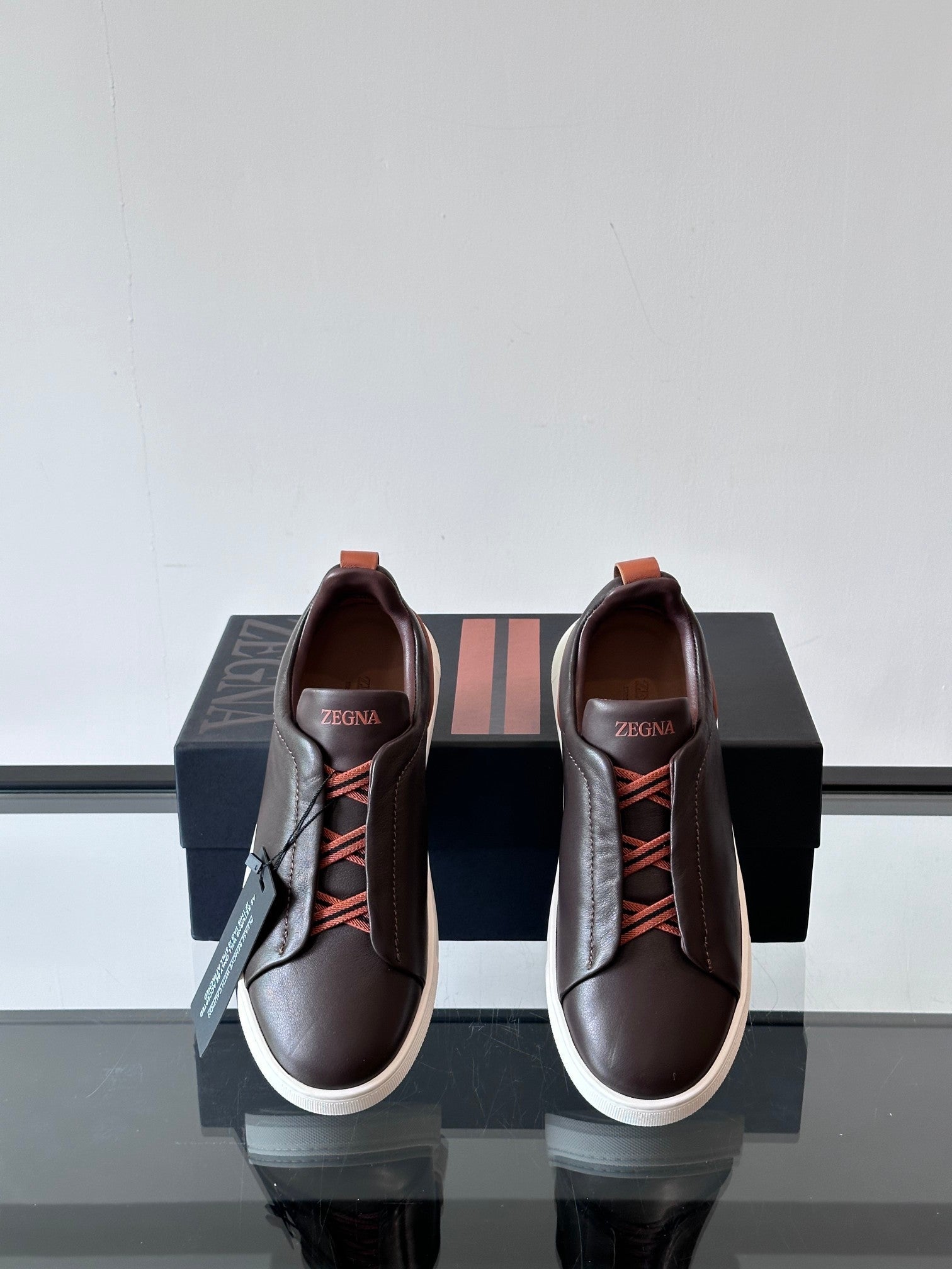Zegna Men's Low-Top Leather Sneakers