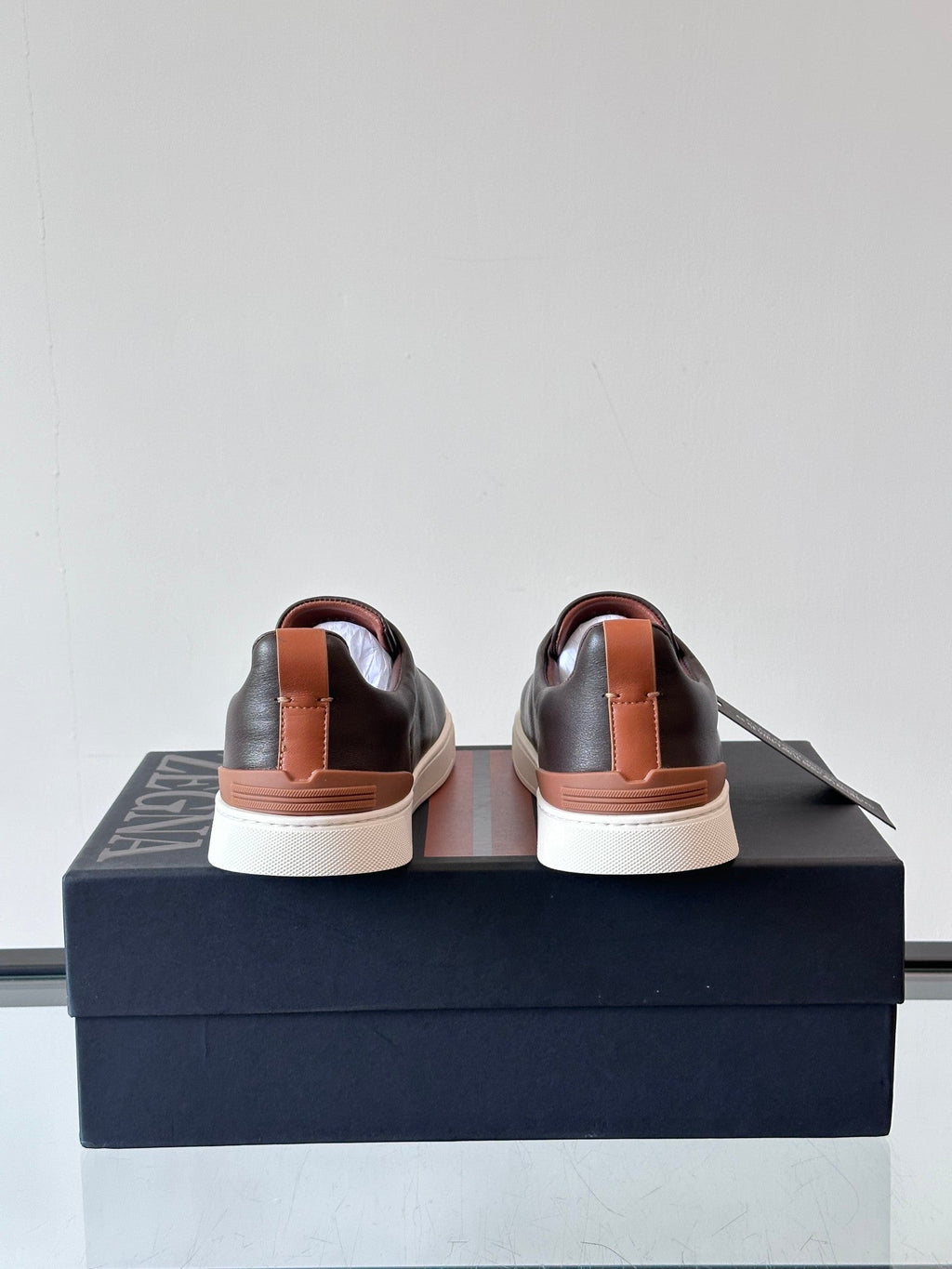 Zegna Men's Low-Top Leather Sneakers