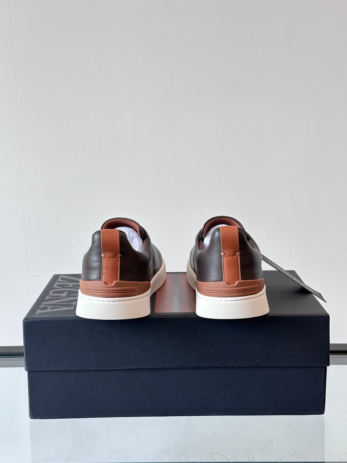 Zegna Men's Low-Top Leather Sneakers