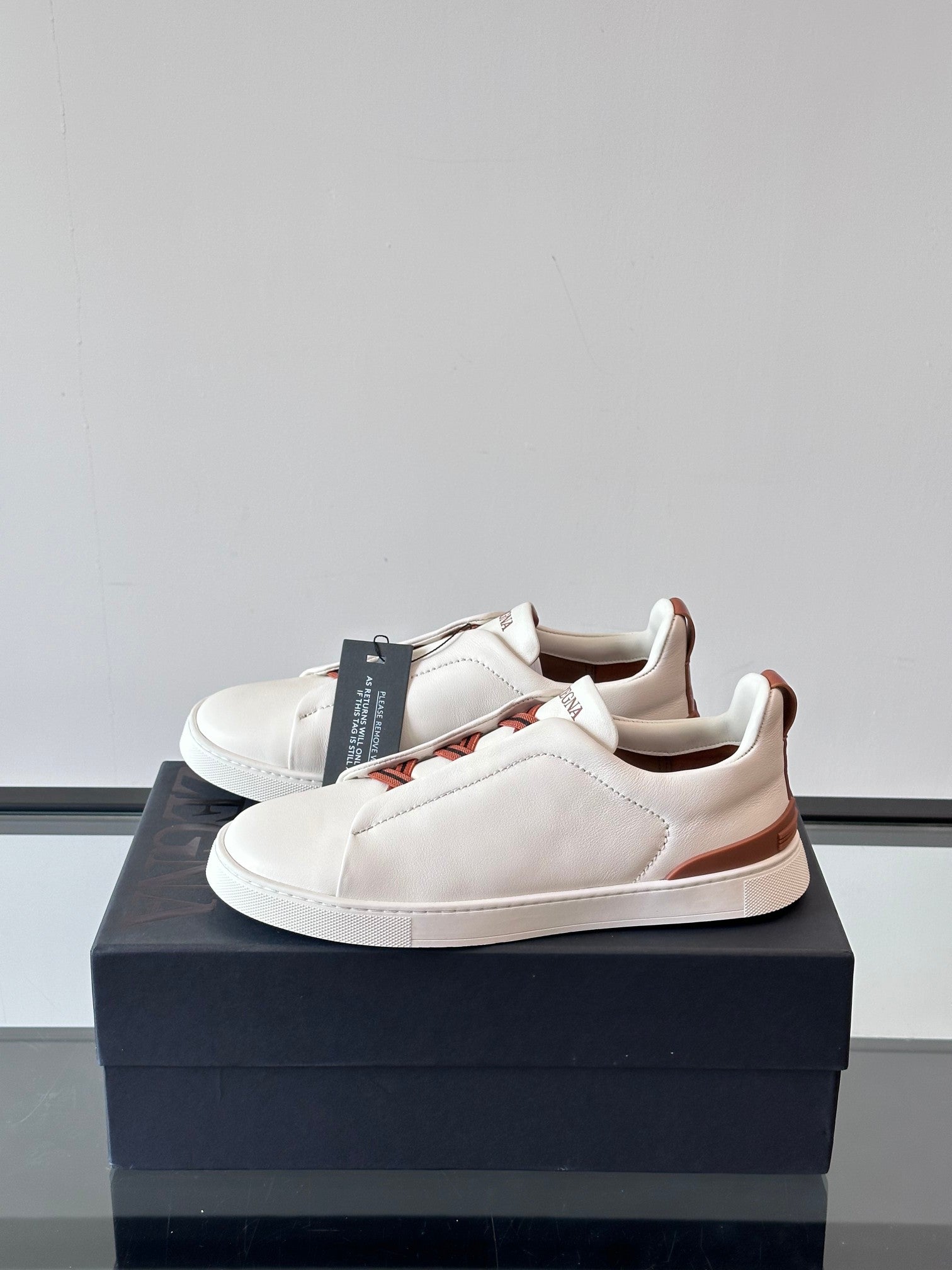 Zegna Men's Low-Top Leather Sneakers