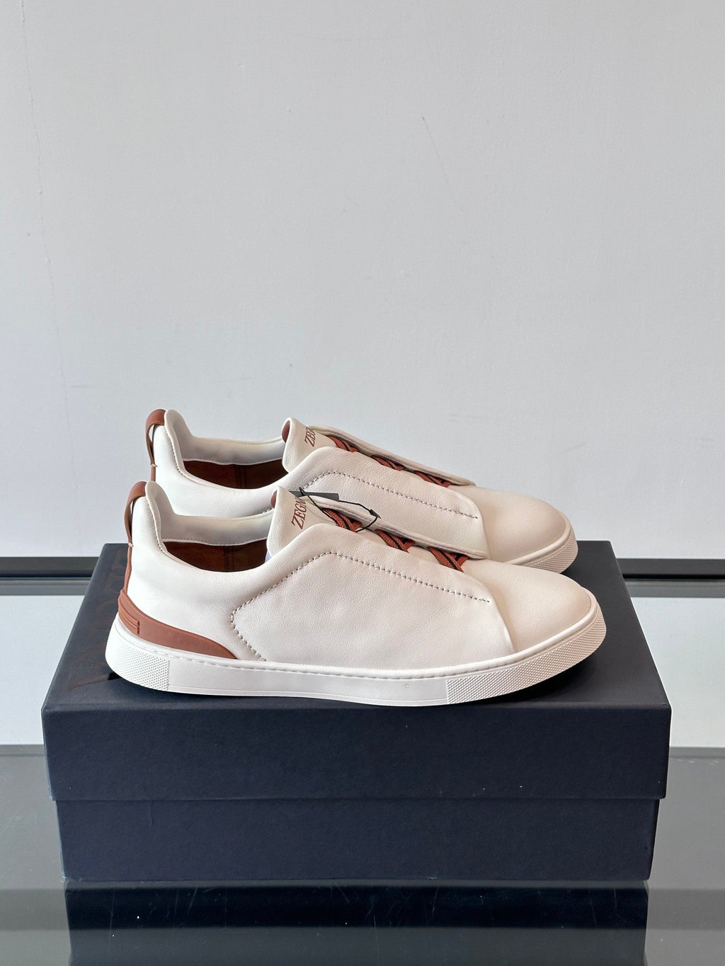 Zegna Men's Low-Top Leather Sneakers
