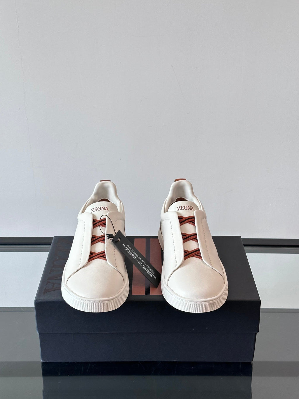 Zegna Men's Low-Top Leather Sneakers