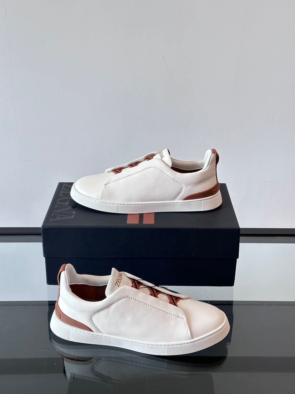 Zegna Men's Low-Top Leather Sneakers