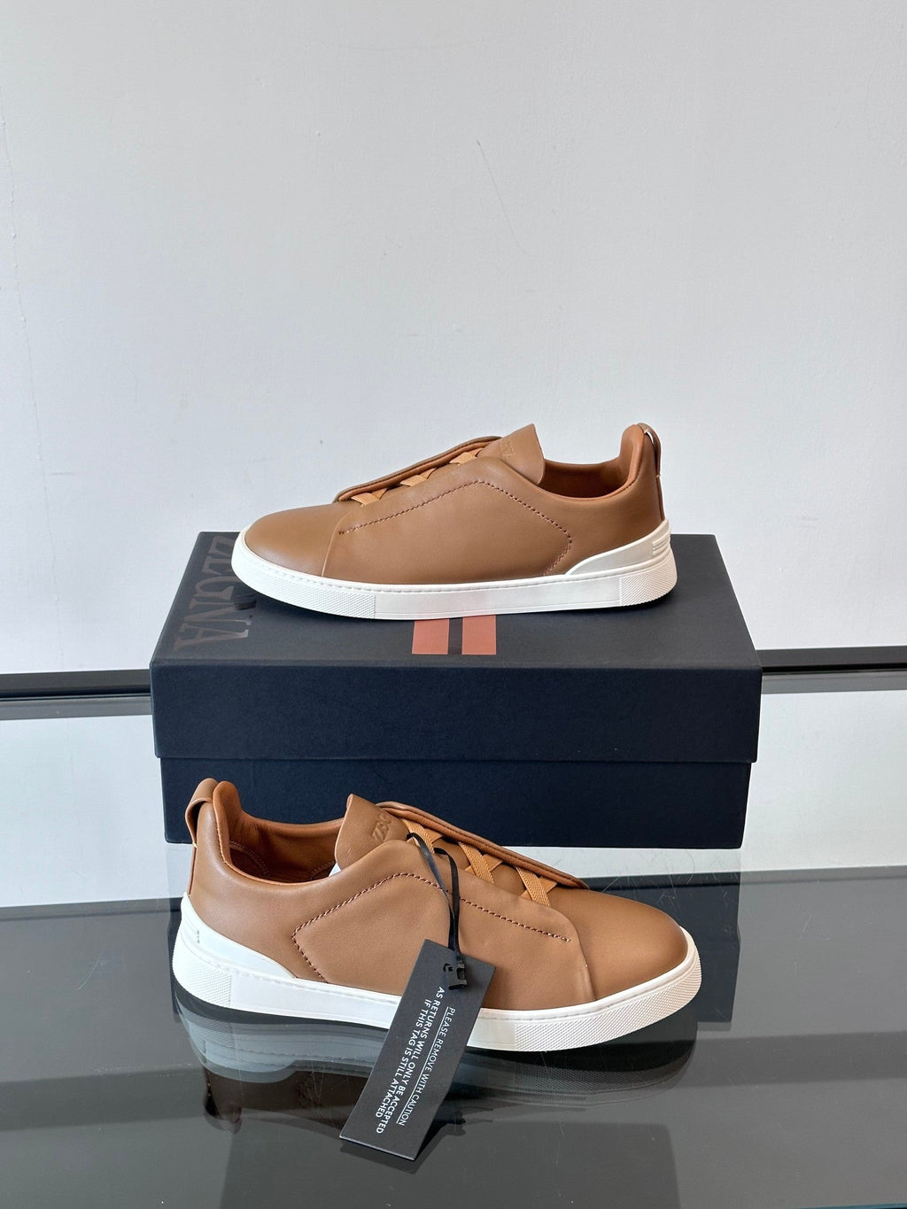 Zegna Men's Low-Top Leather Sneakers