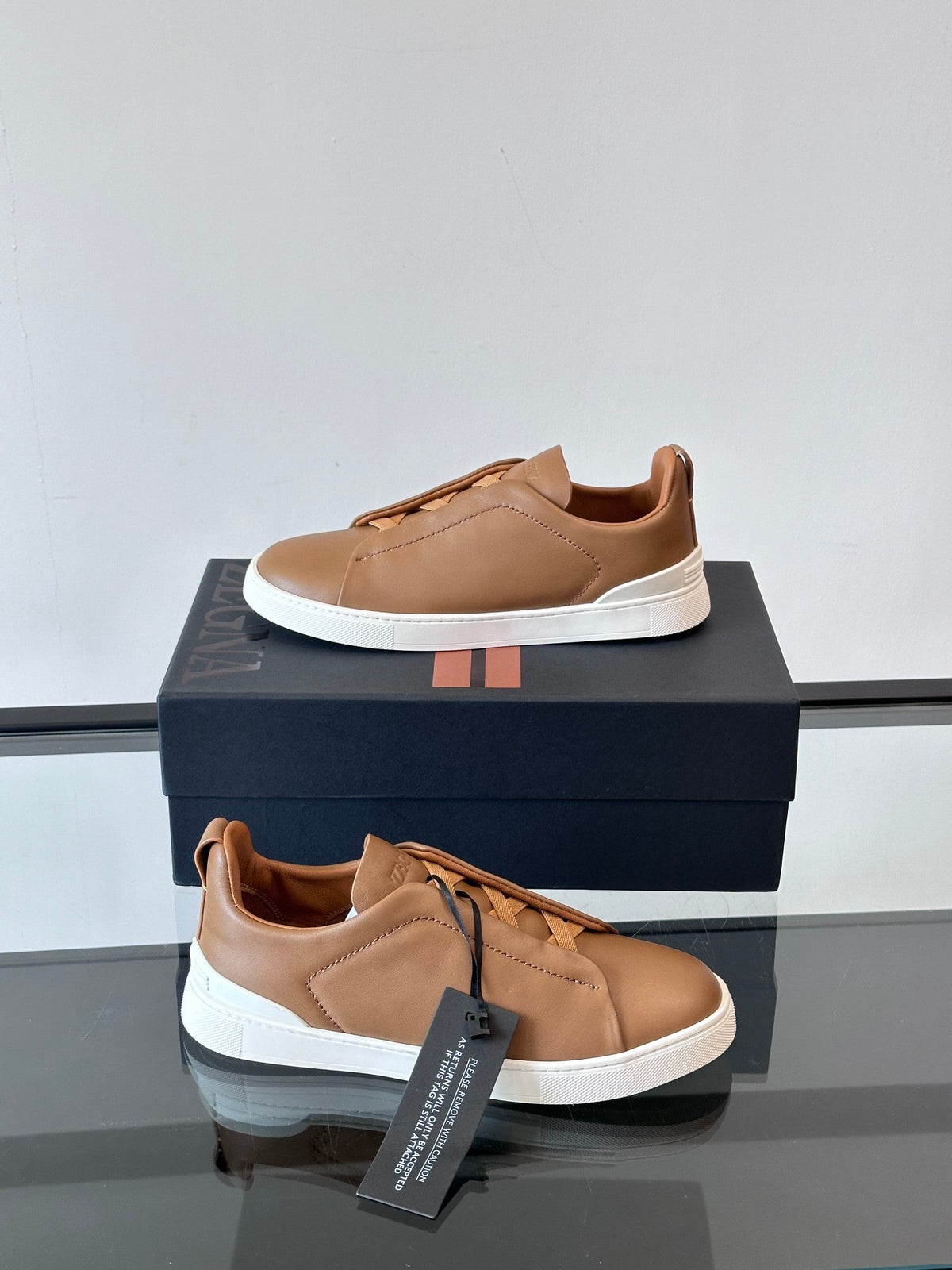 Zegna Men's Low-Top Leather Sneakers