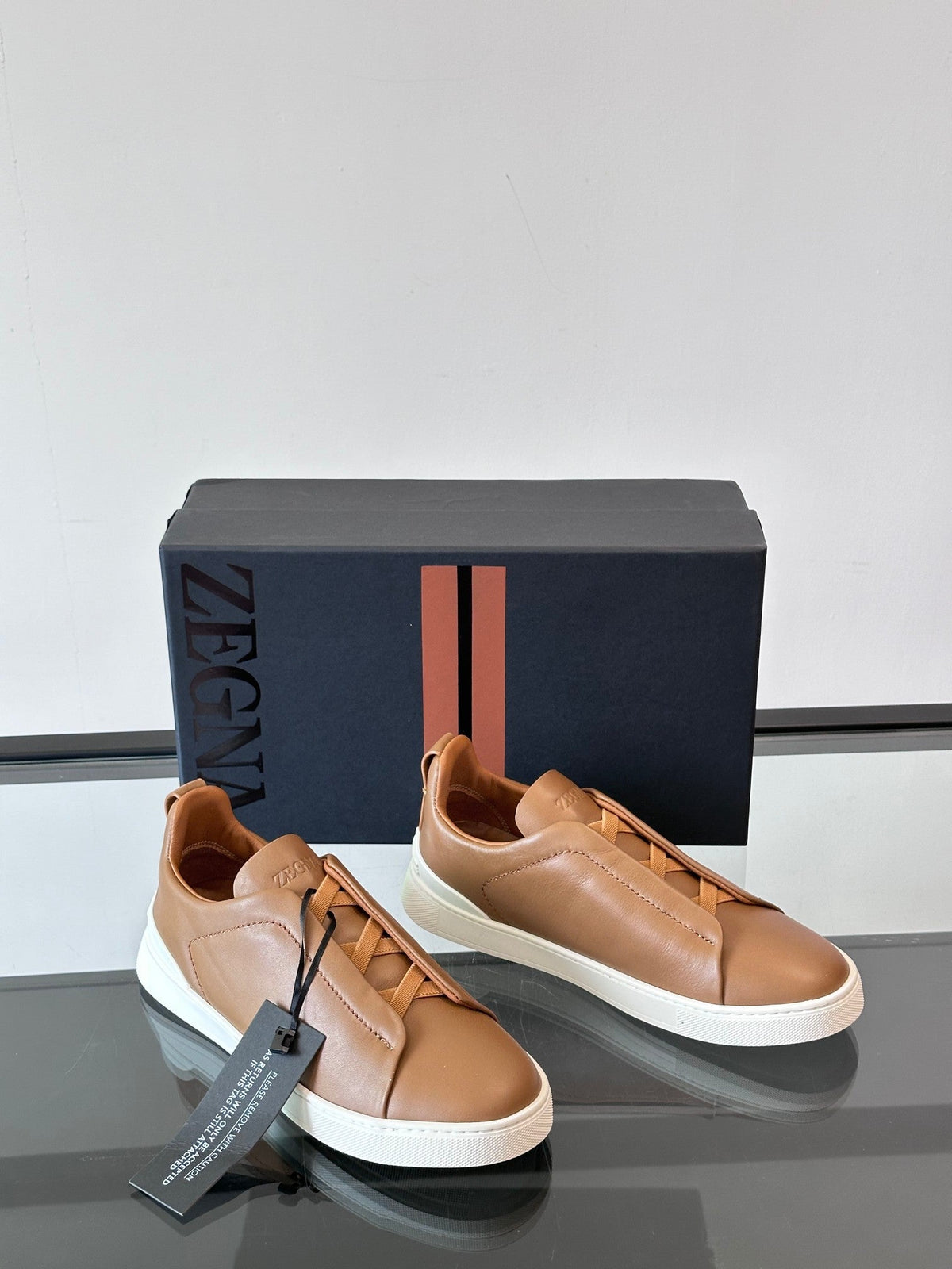 Zegna Men's Low-Top Leather Sneakers