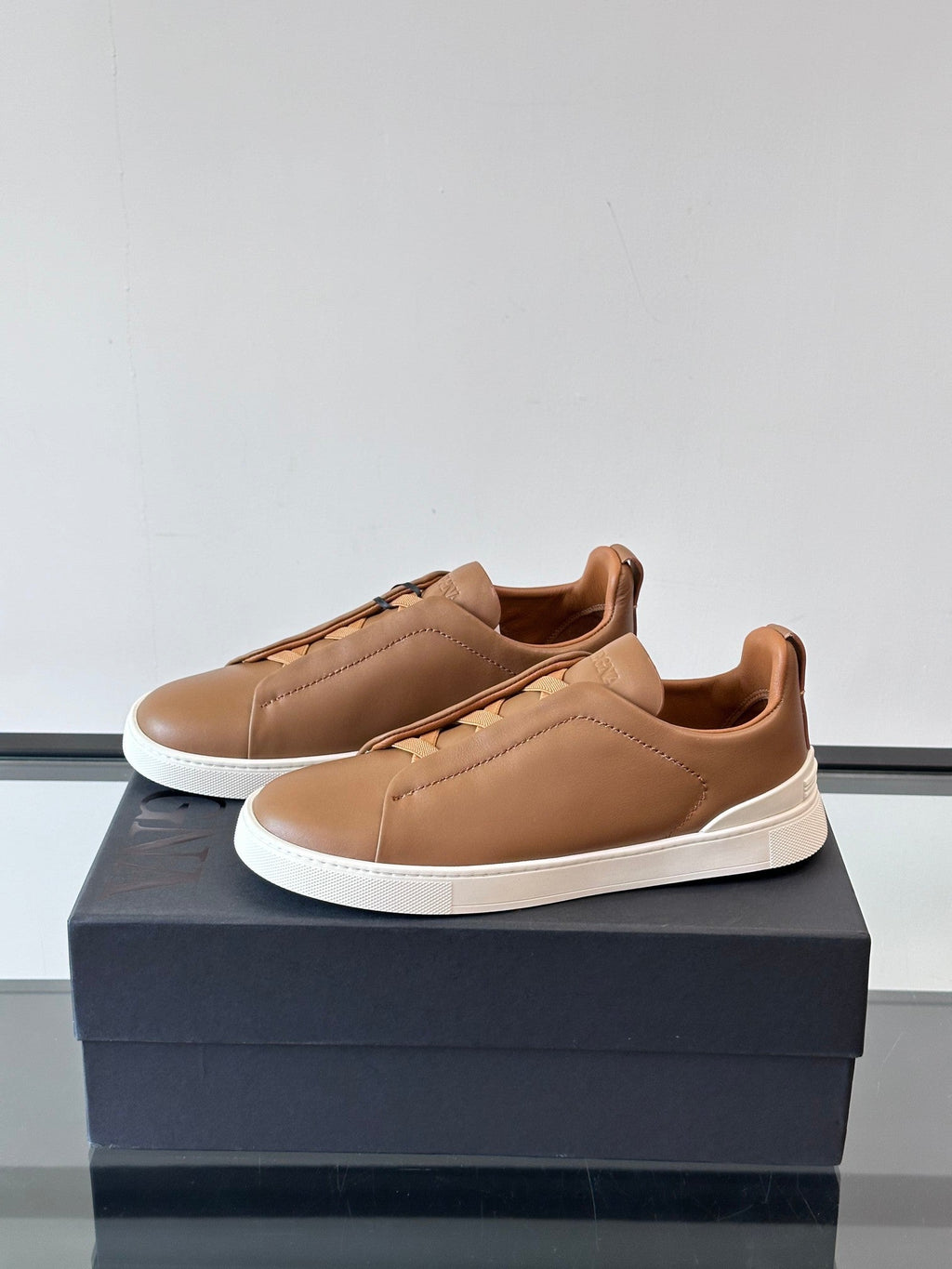Zegna Men's Low-Top Leather Sneakers