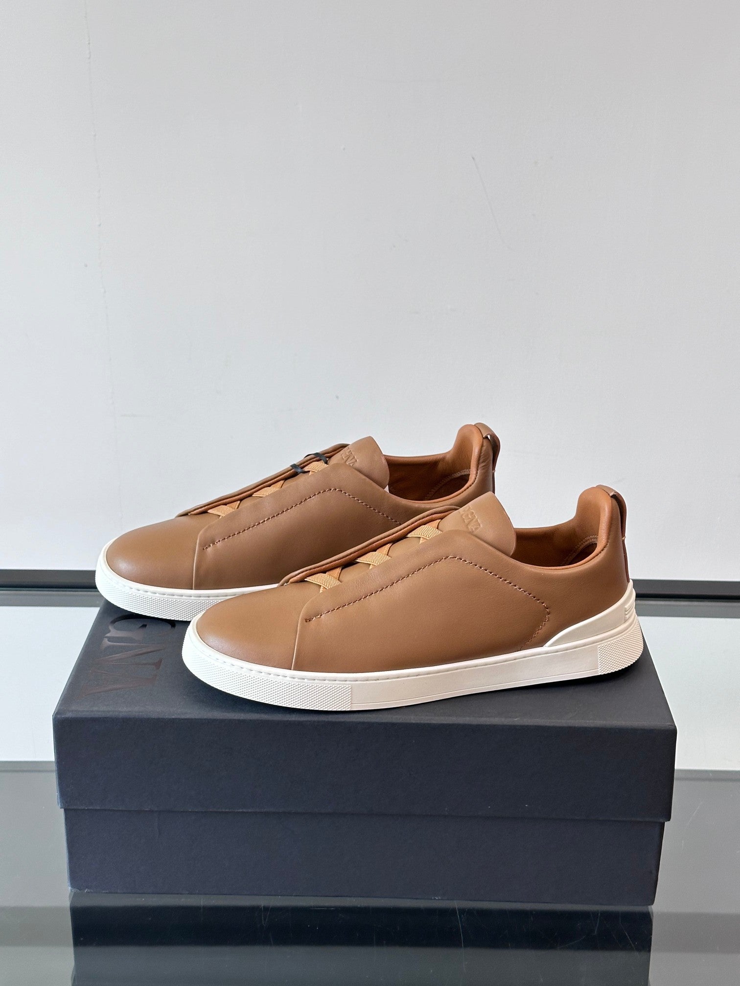 Zegna Men's Low-Top Leather Sneakers
