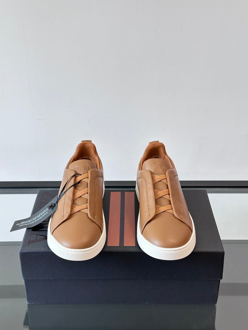 Zegna Men's Low-Top Leather Sneakers