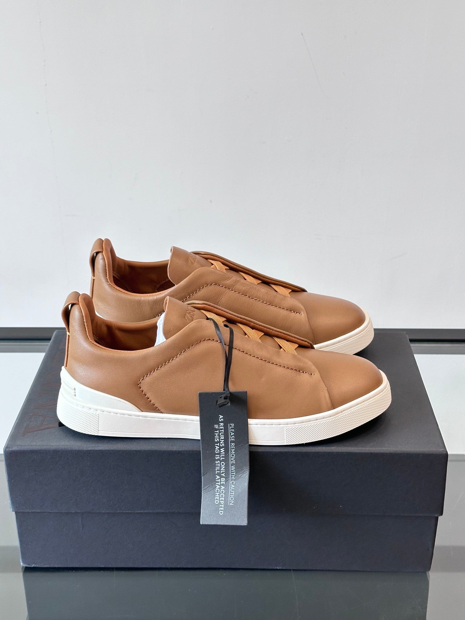 Zegna Men's Low-Top Leather Sneakers