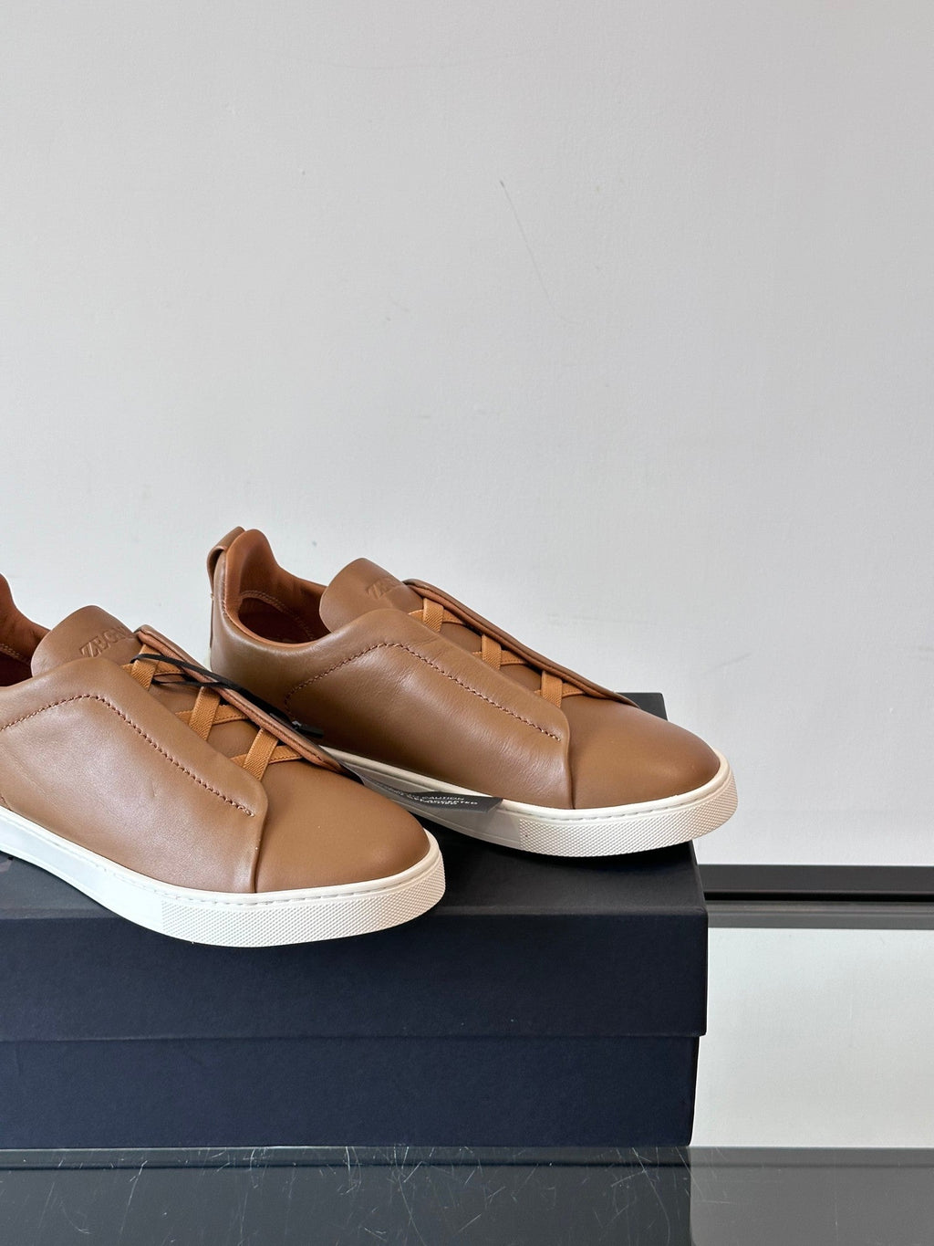 Zegna Men's Low-Top Leather Sneakers