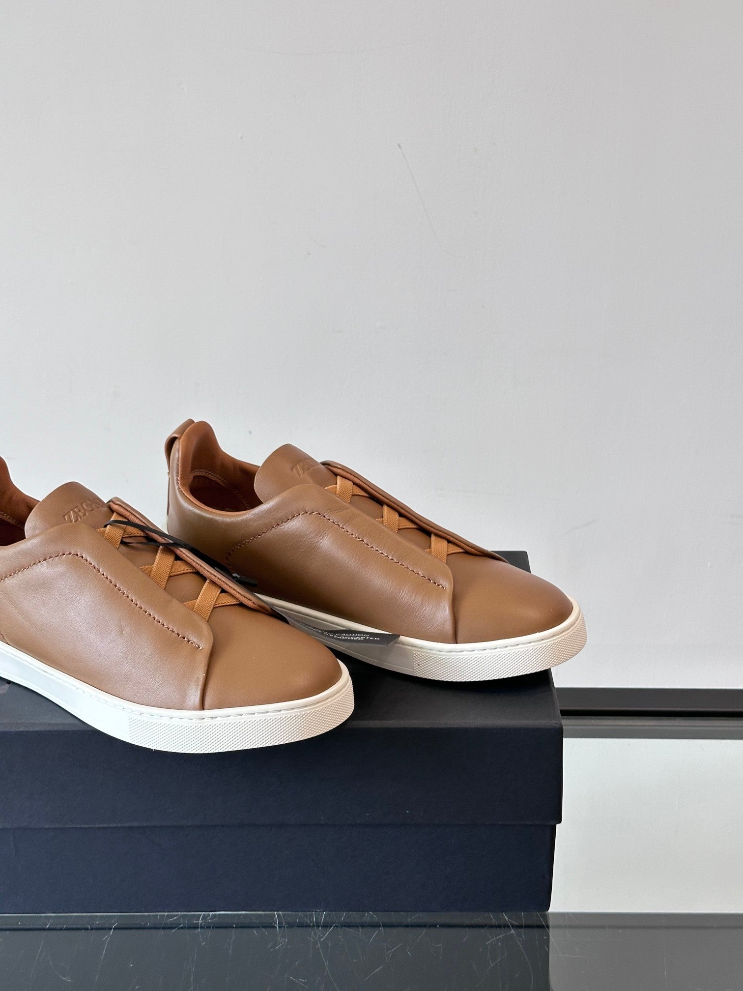 Zegna Men's Low-Top Leather Sneakers