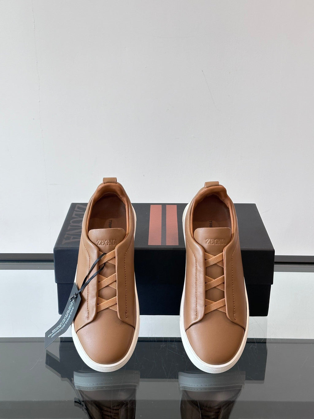 Zegna Men's Low-Top Leather Sneakers