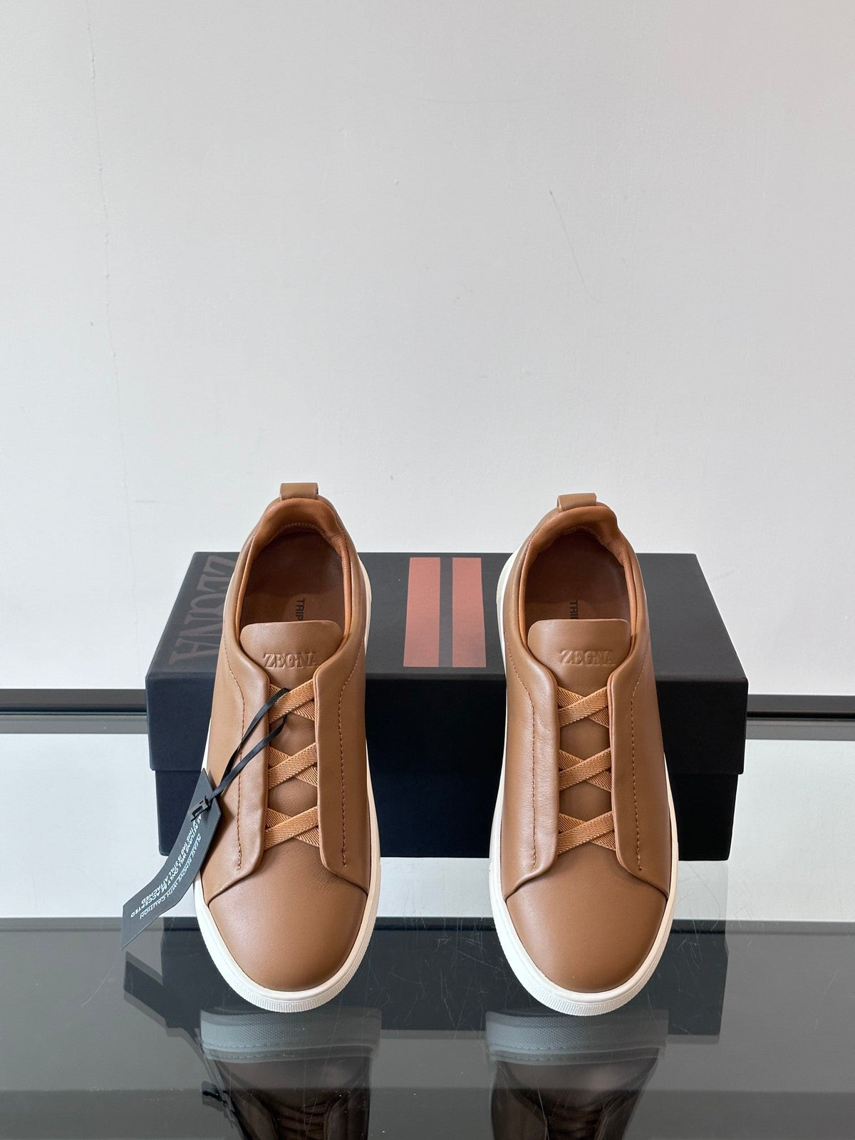 Zegna Men's Low-Top Leather Sneakers