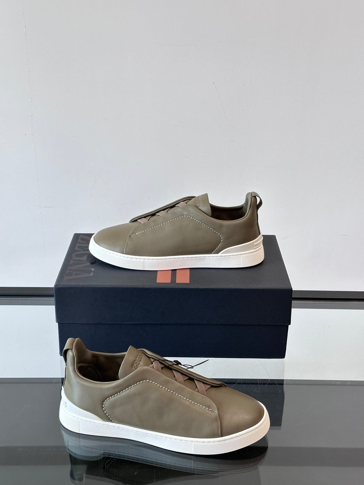Zegna Men's Low-Top Leather Sneakers