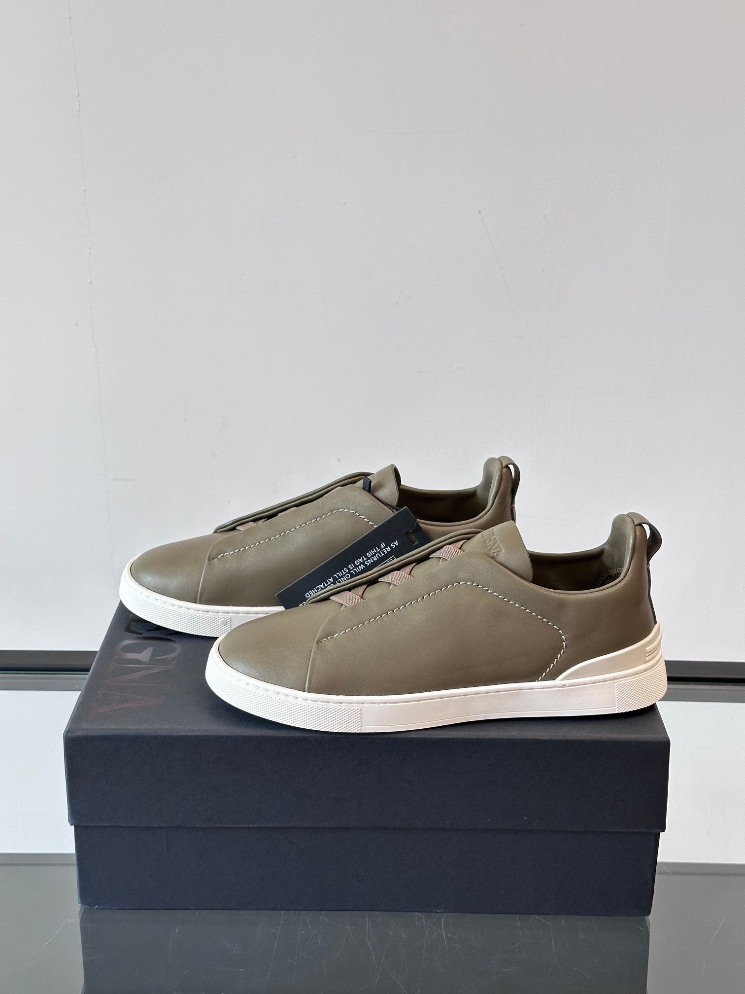 Zegna Men's Low-Top Leather Sneakers