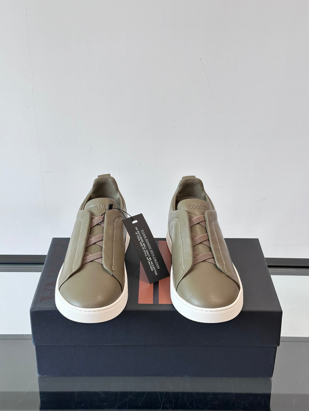 Zegna Men's Low-Top Leather Sneakers