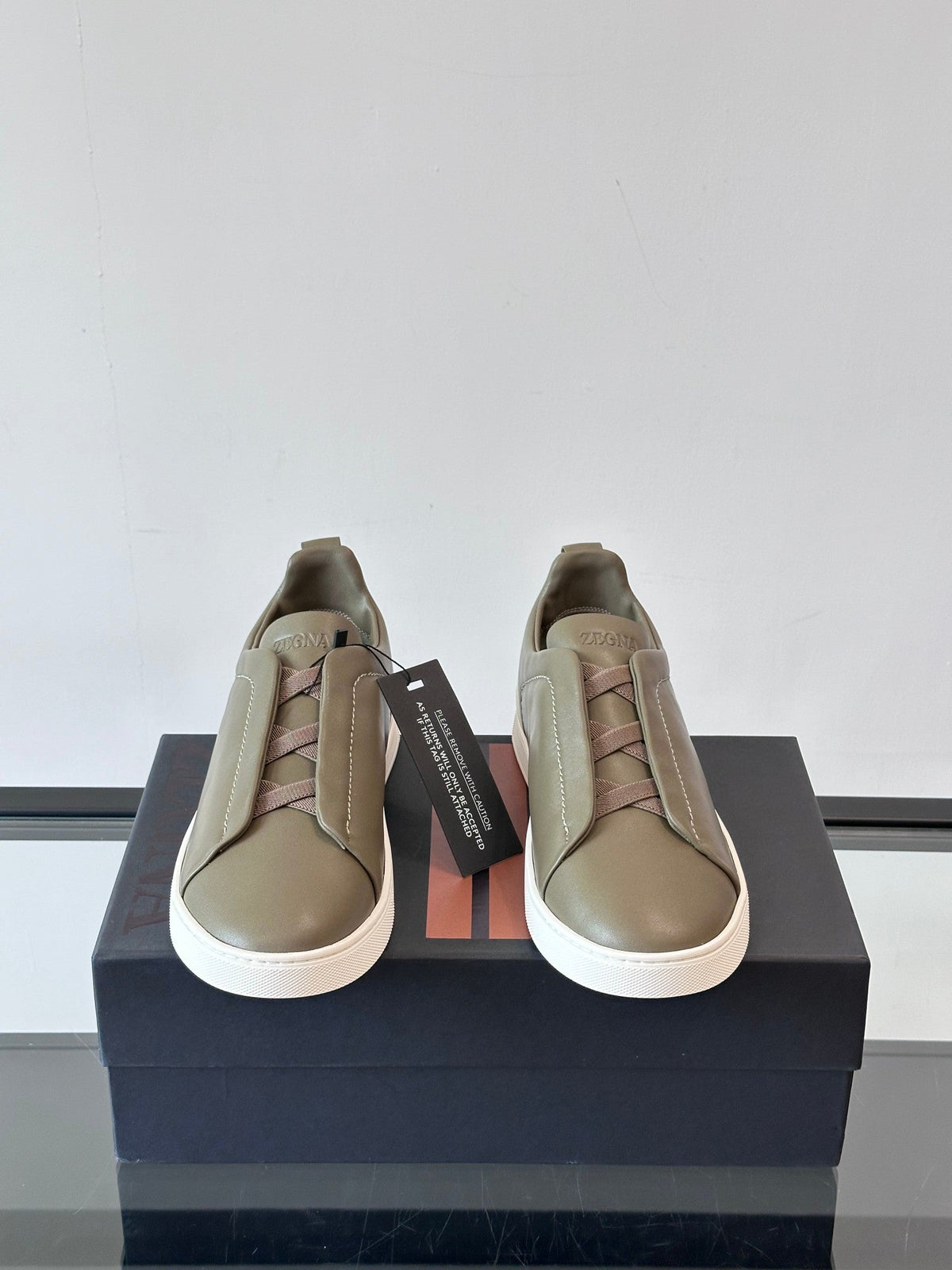 Zegna Men's Low-Top Leather Sneakers