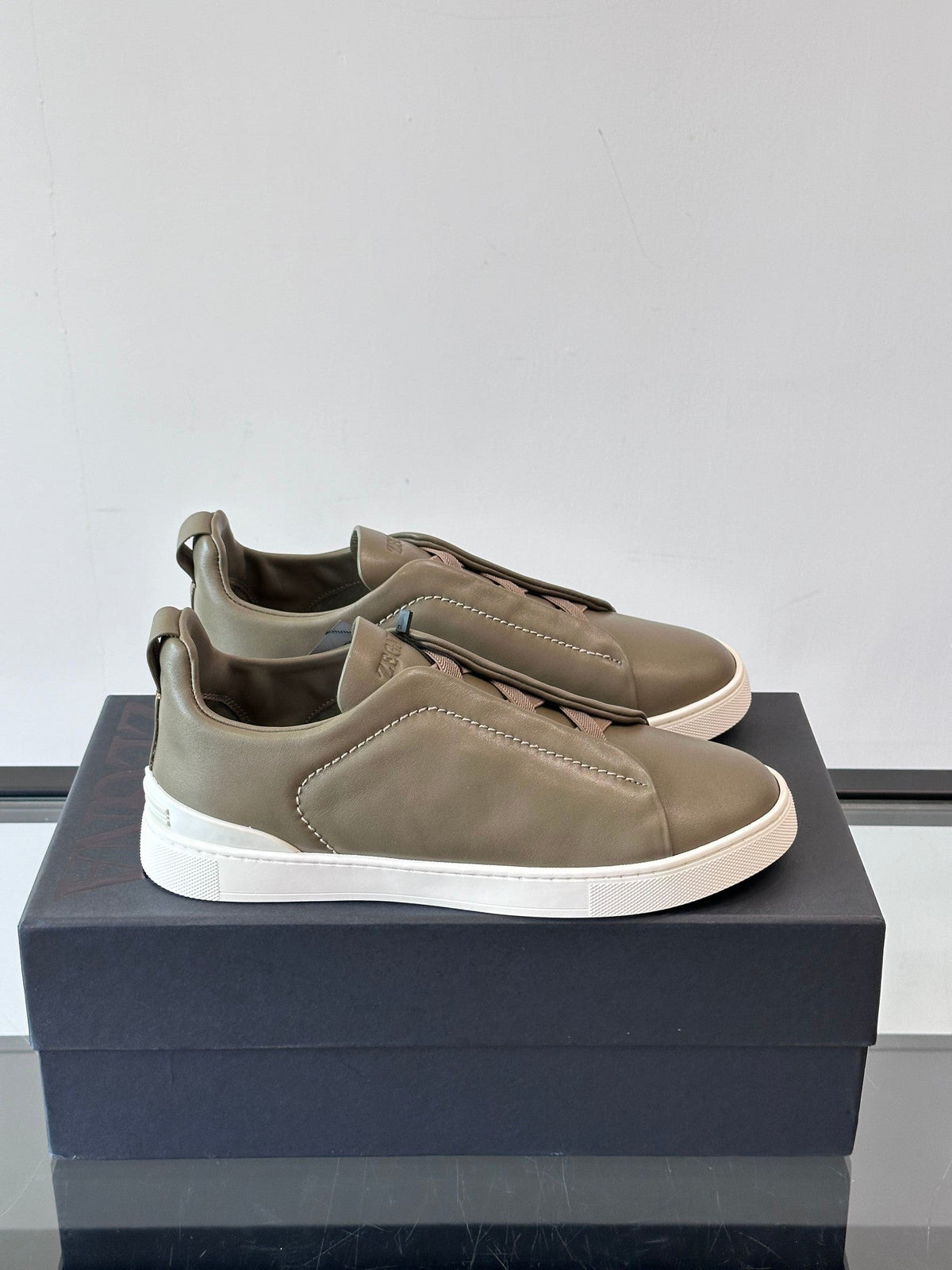 Zegna Men's Low-Top Leather Sneakers
